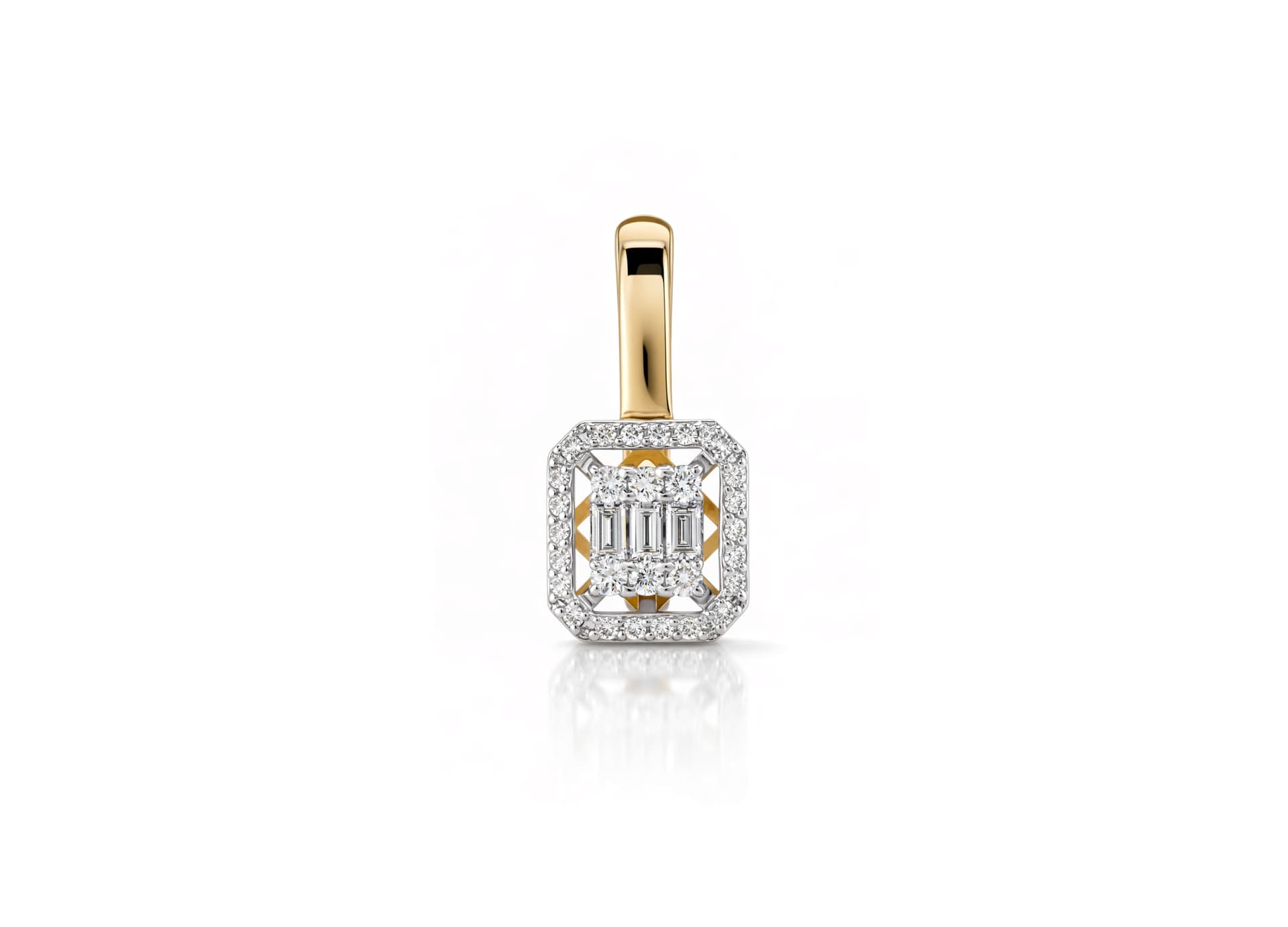 Серьги из золота 585 с  бриллиантом