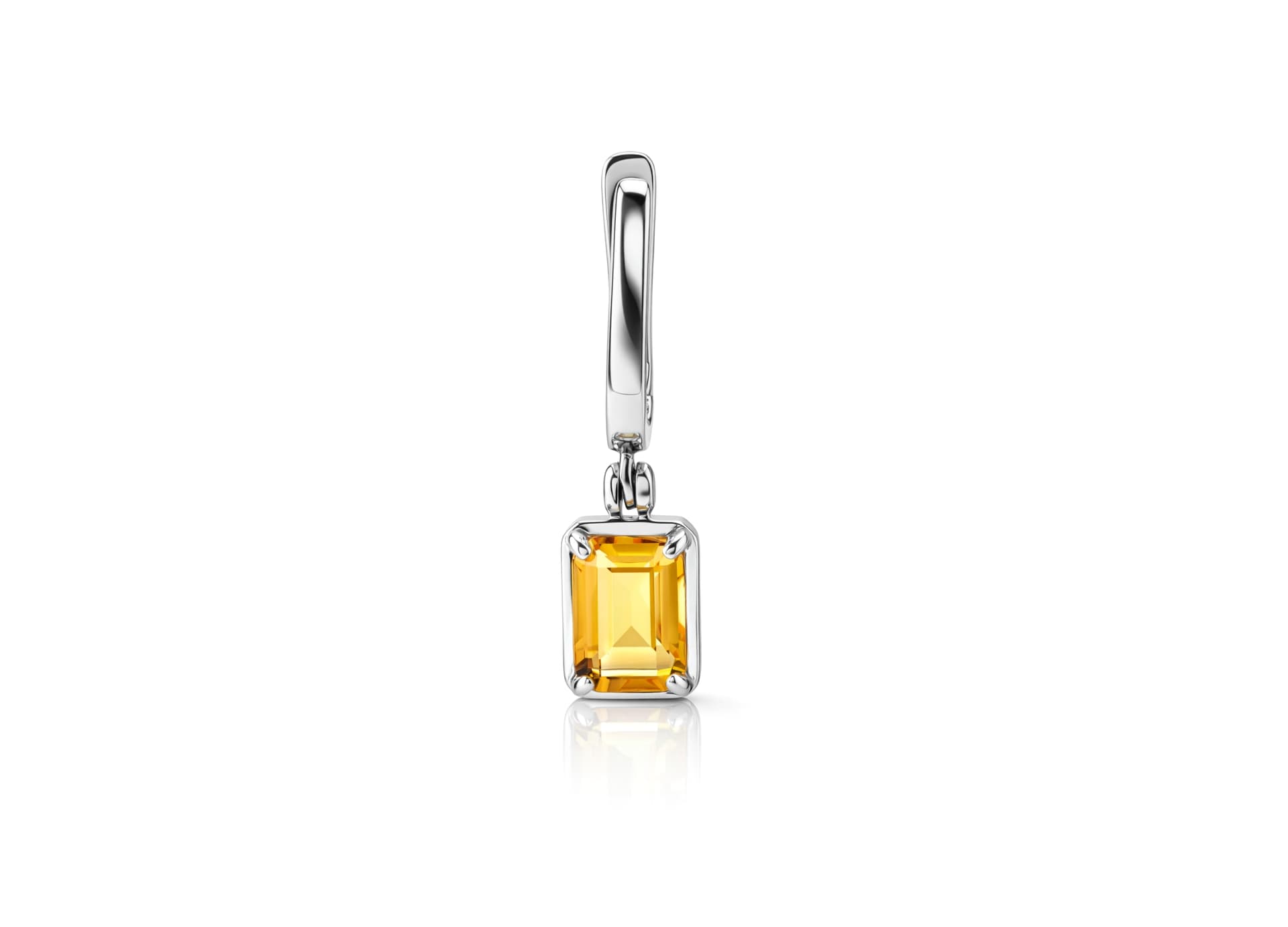 Серьги из серебра 925 с цитрином