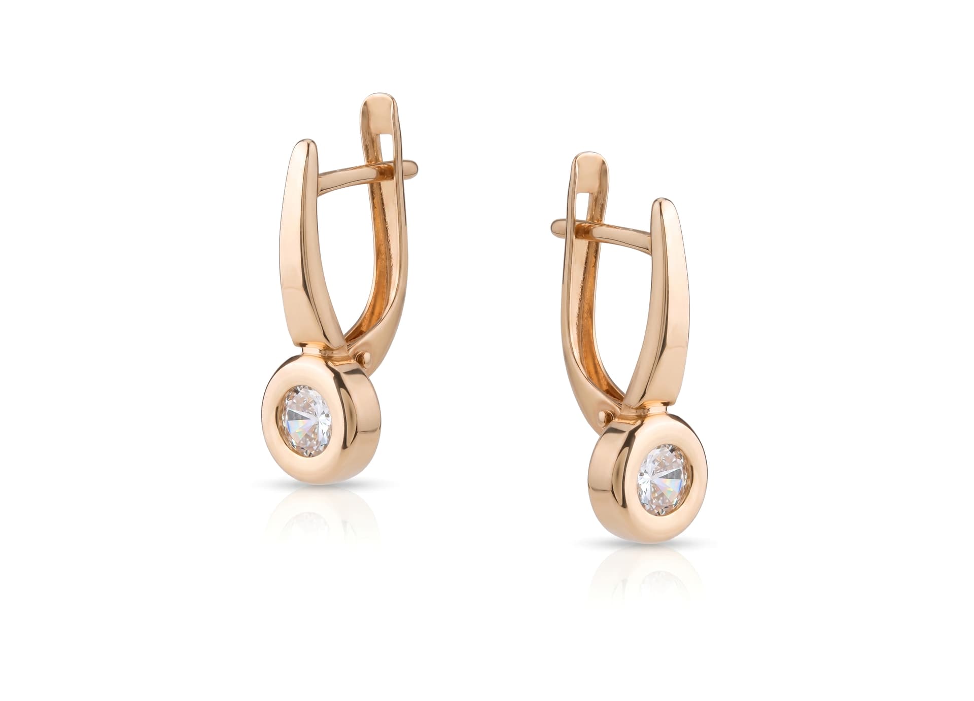 Серьги из золота 585 с  фианит