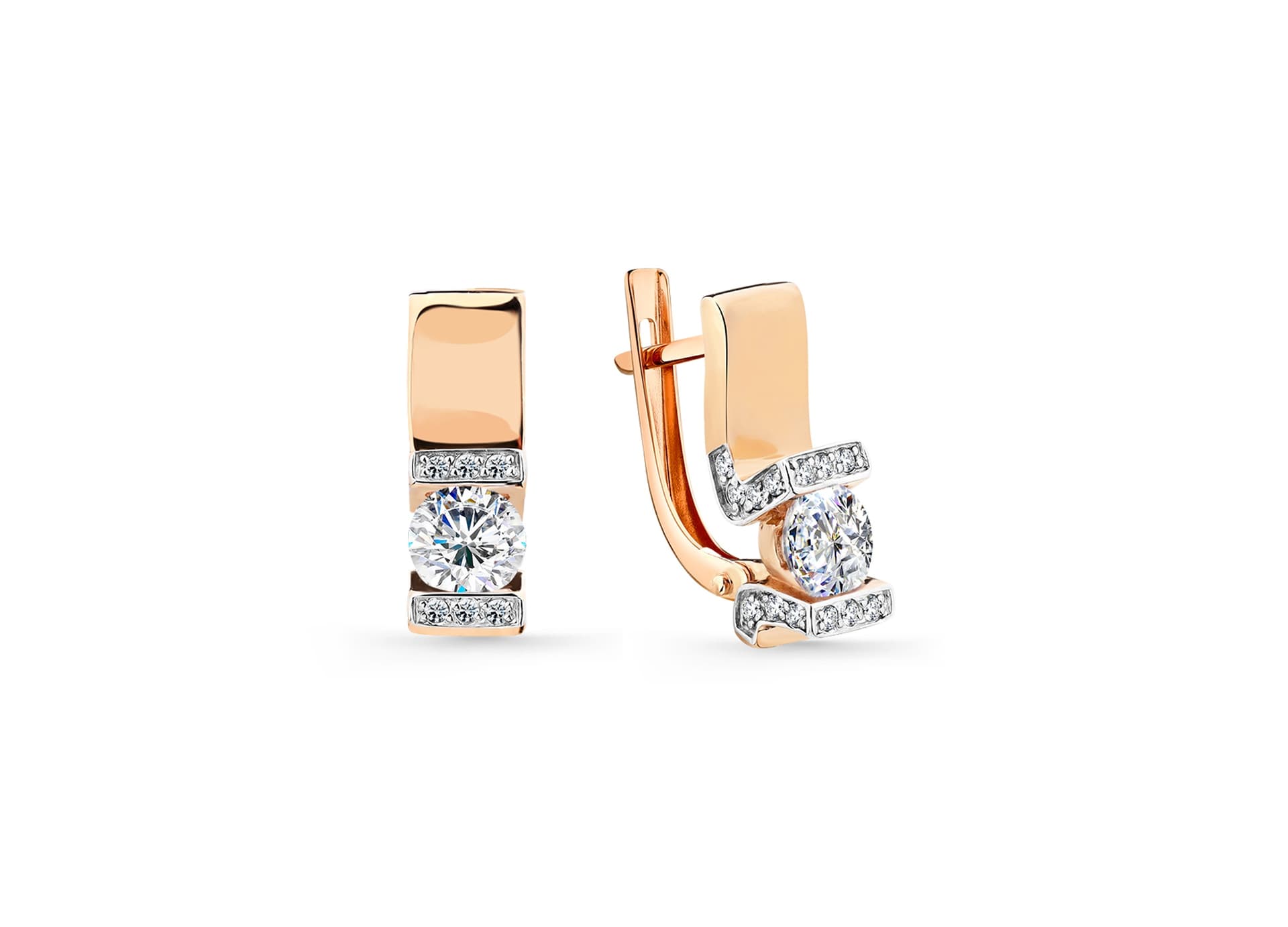 Серьги из золота 585 с фианитами
