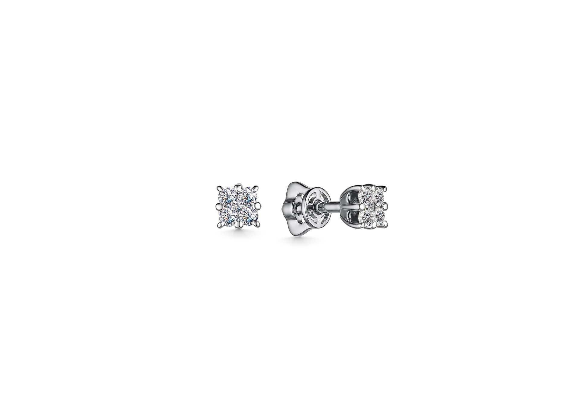 Серьги из золота 585 с бриллиантами