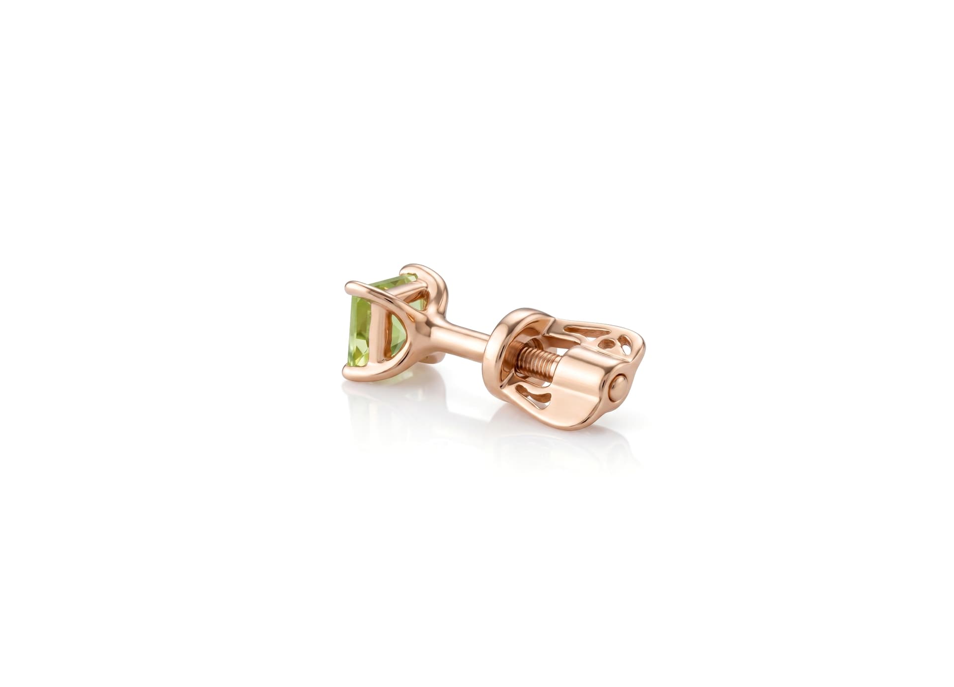 Серьги из золота 585 с хризолитами