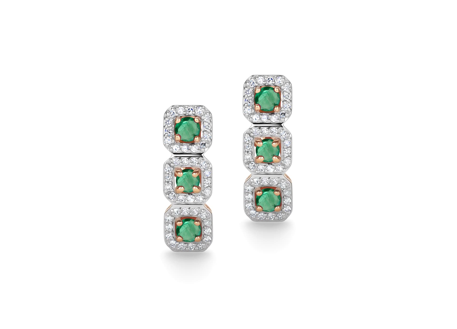 Серьги из золота 585 с изумрудами