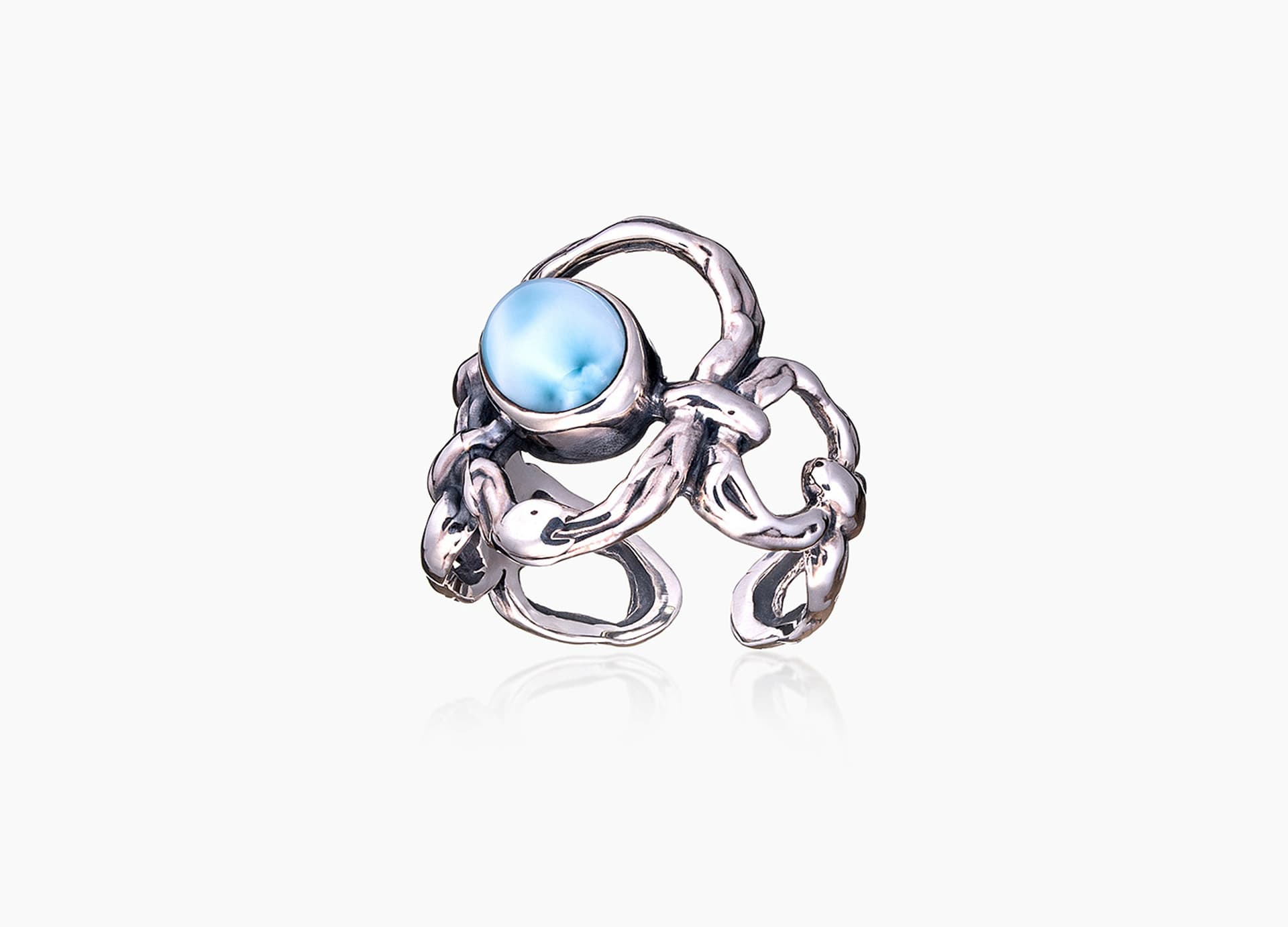 Кольцо из серебра 925 с  ларимар