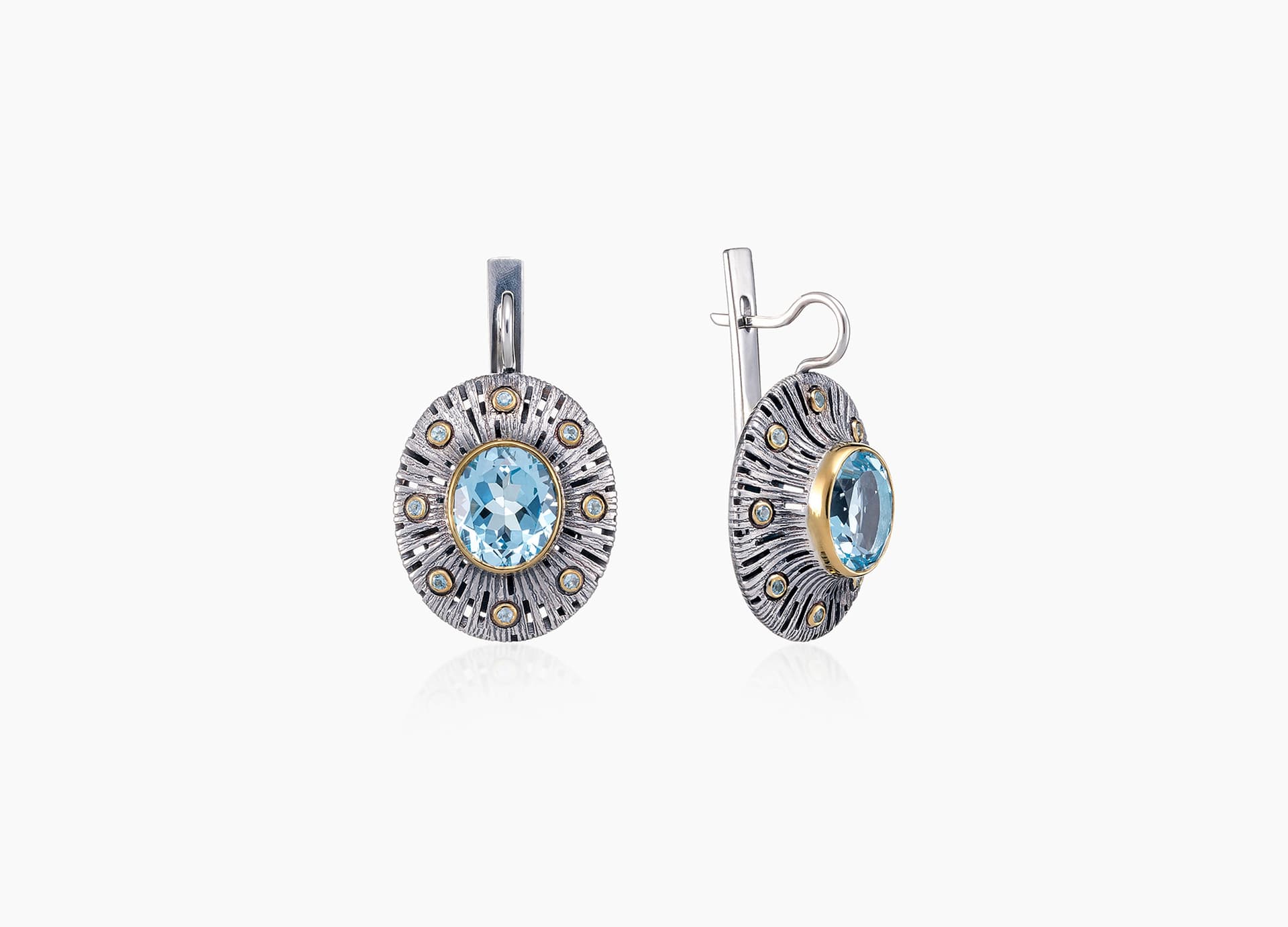 Серьги из серебра 925 с топазами