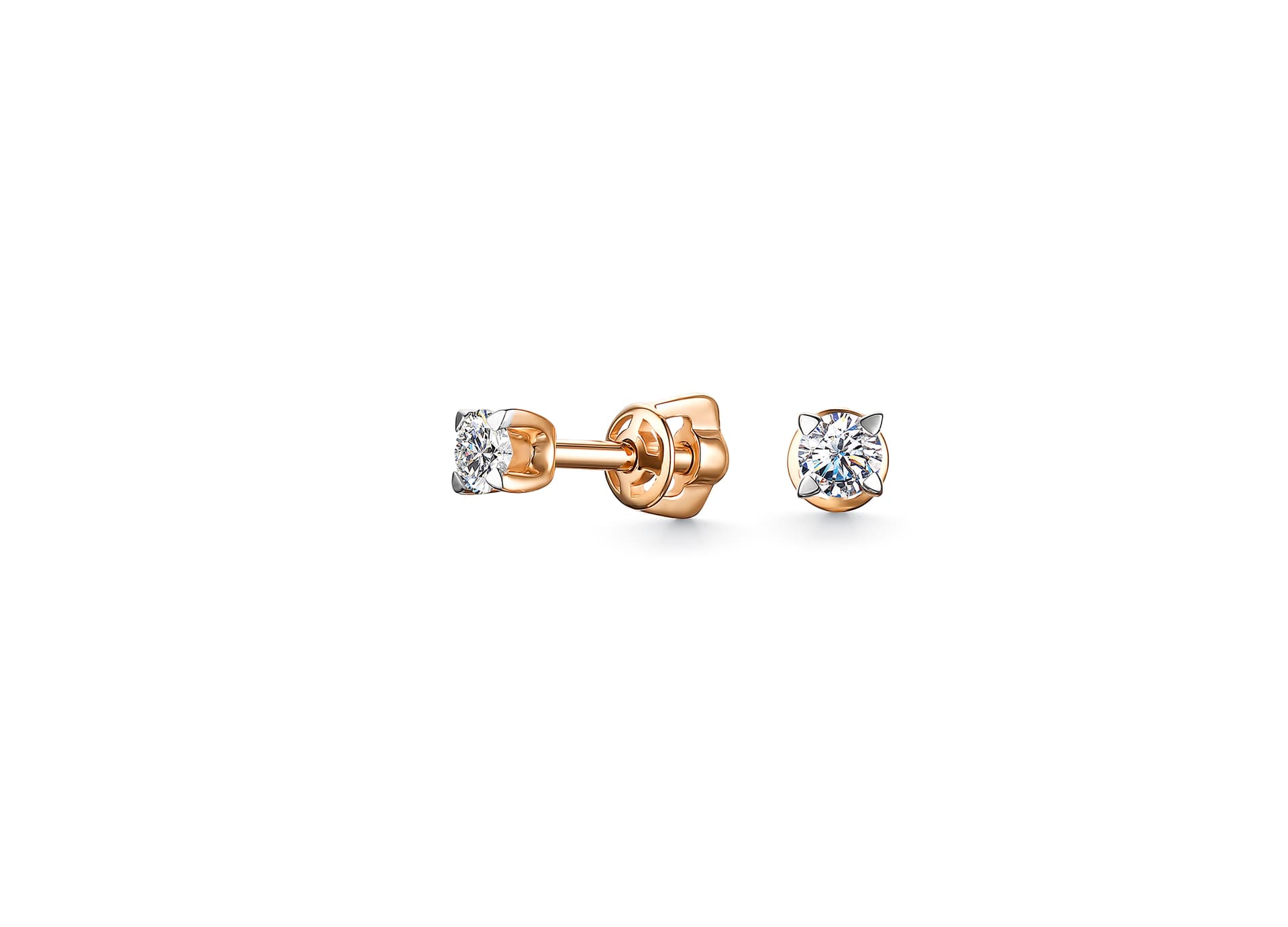 Серьги из золота 585 с бриллиантами
