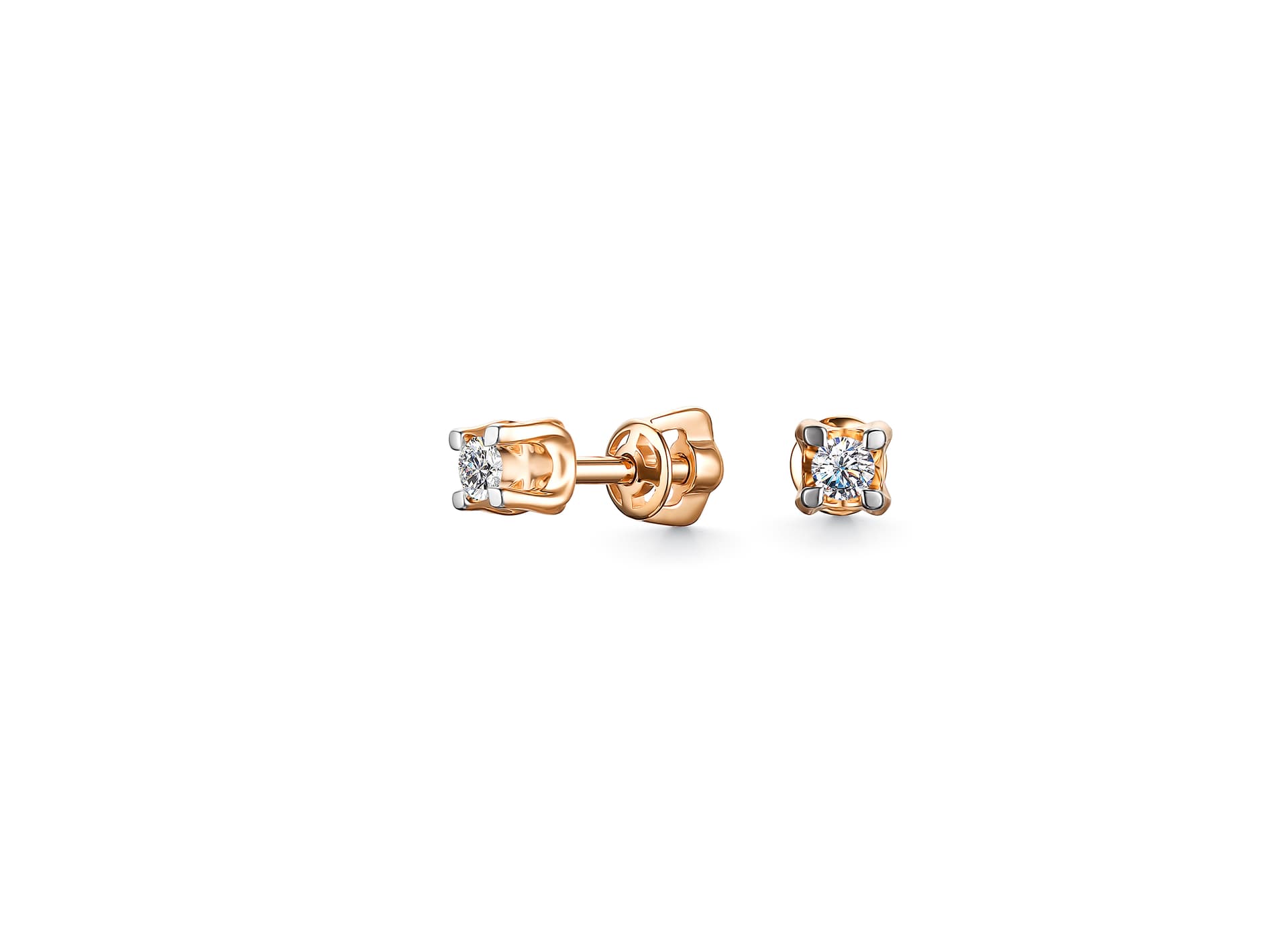 Серьги из золота 585 с бриллиантом