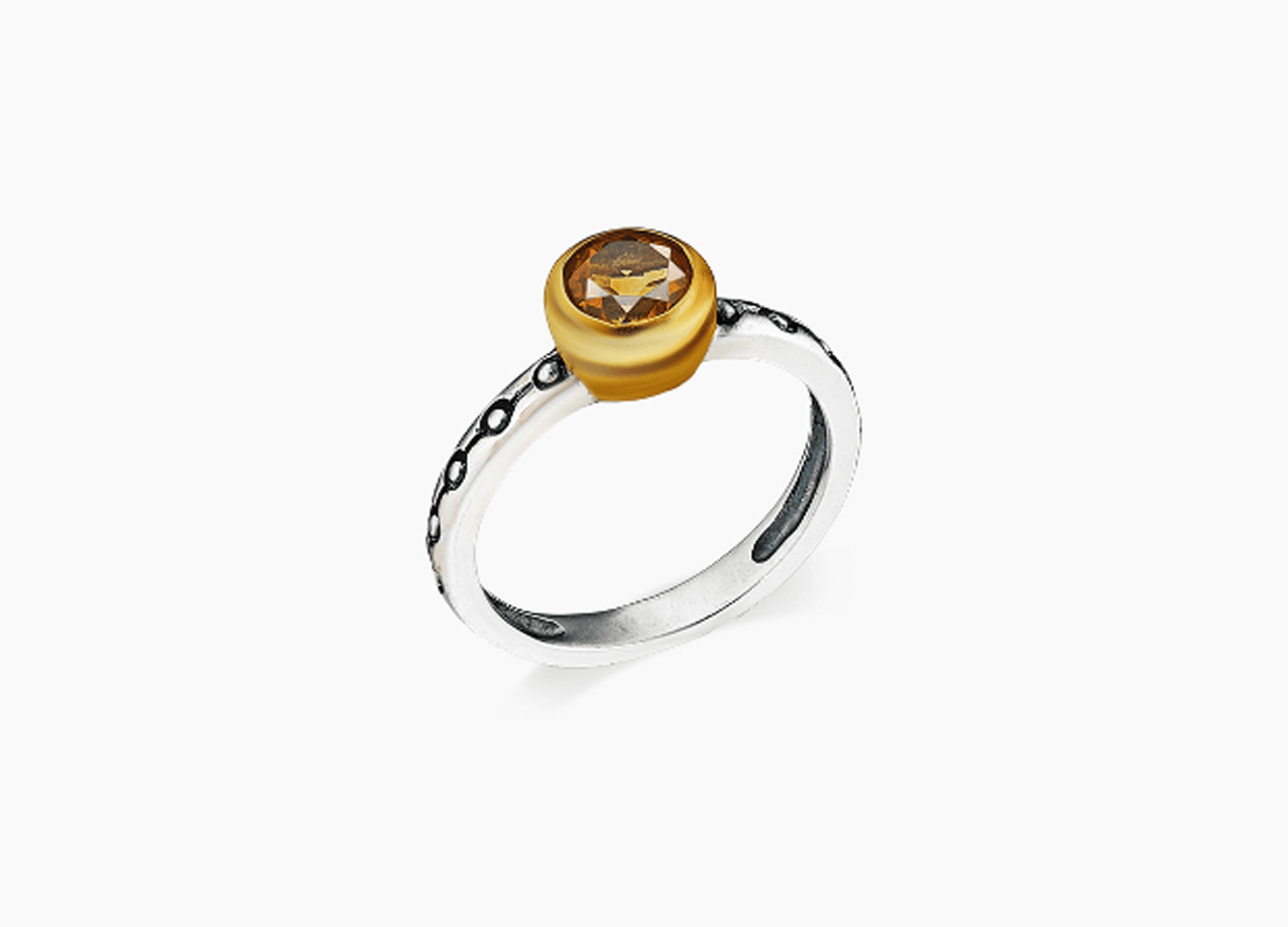 Кольцо из серебра 925 с  цитрином