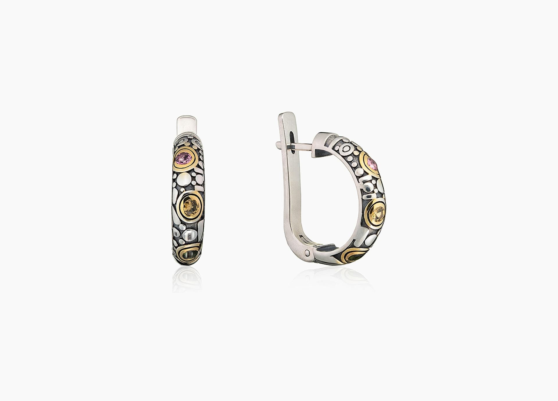Серьги из серебра 925 с  турмалином