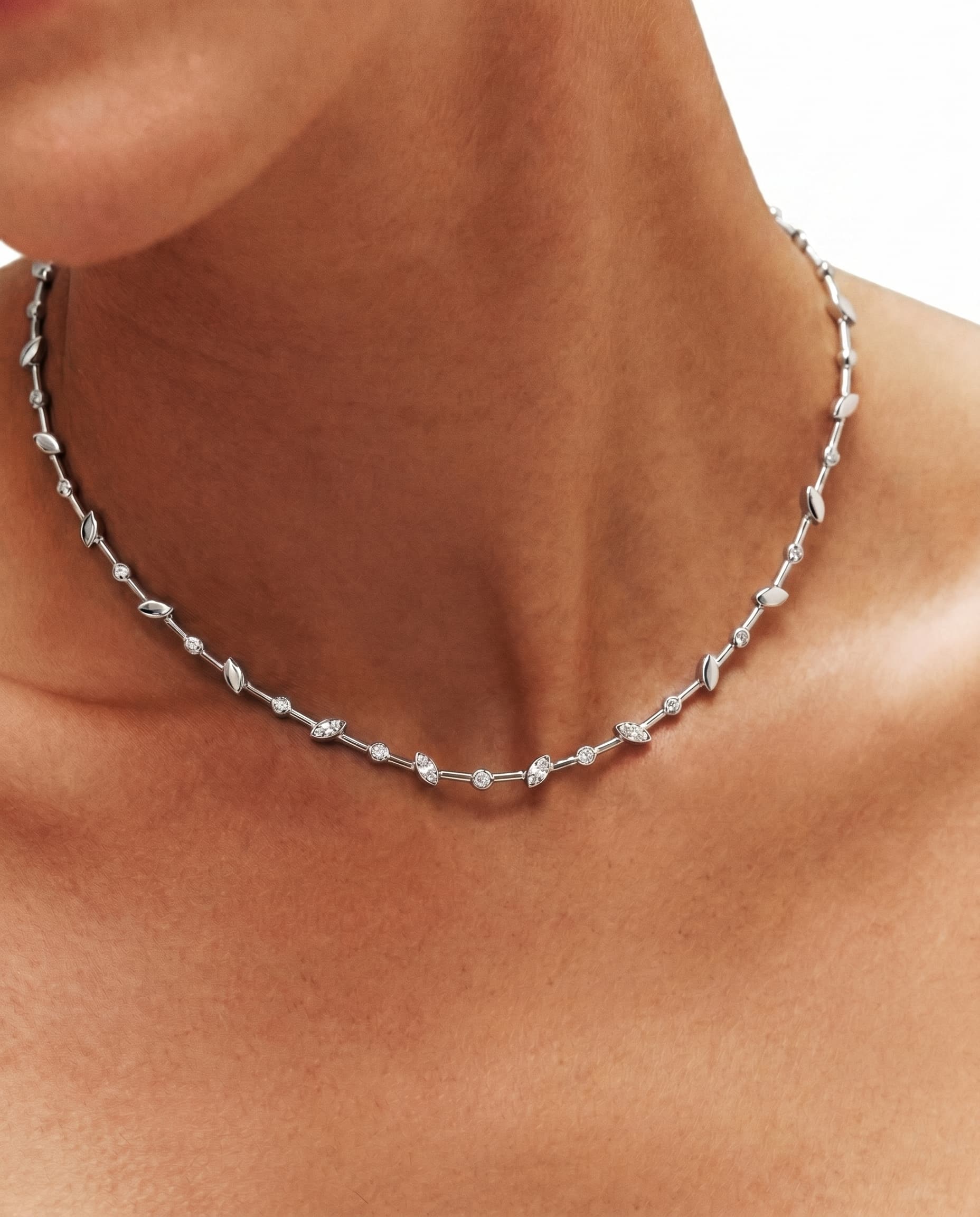 Колье из серебра 925 с фианитами