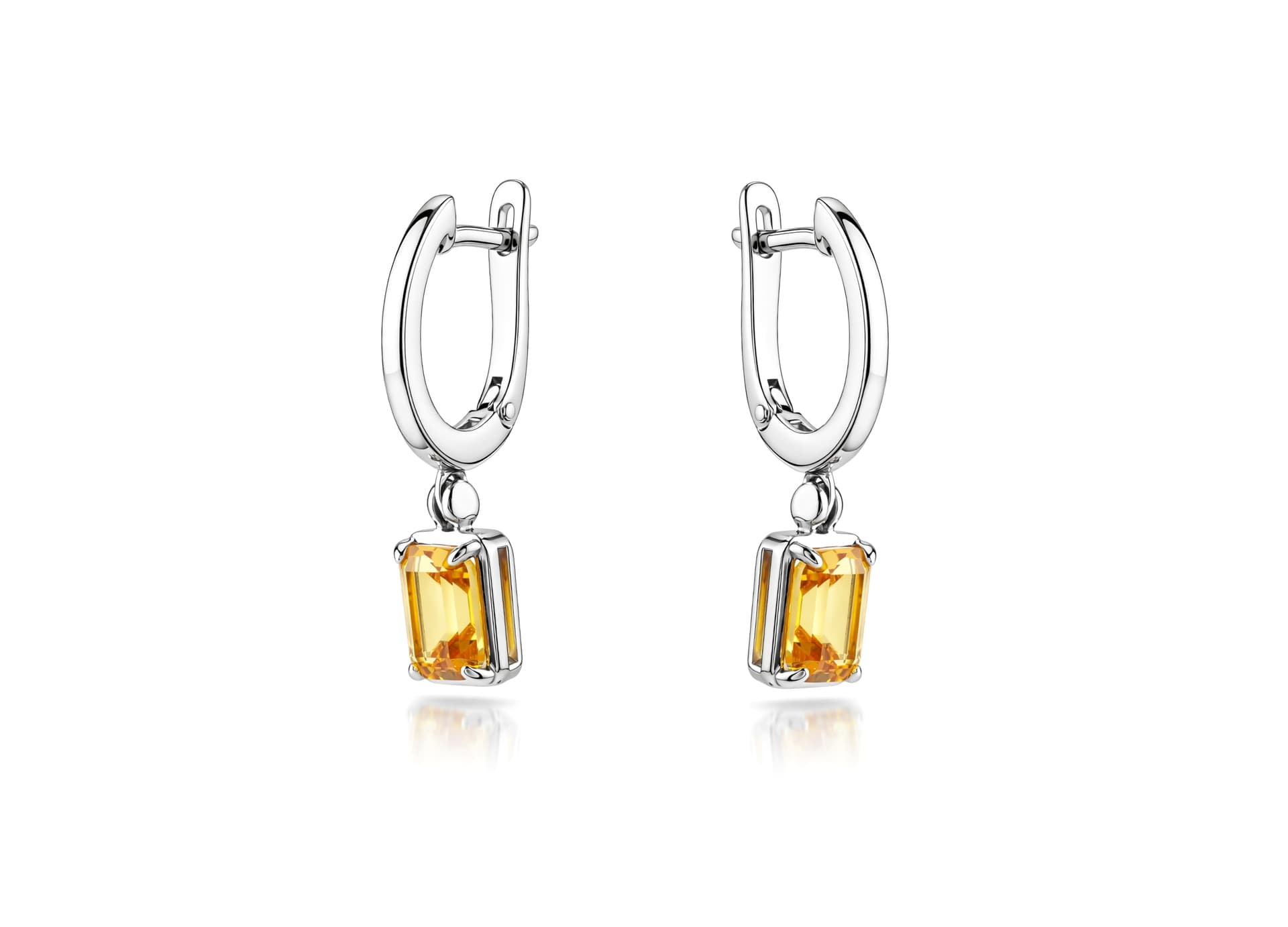 Серьги из серебра 925 с цитрином