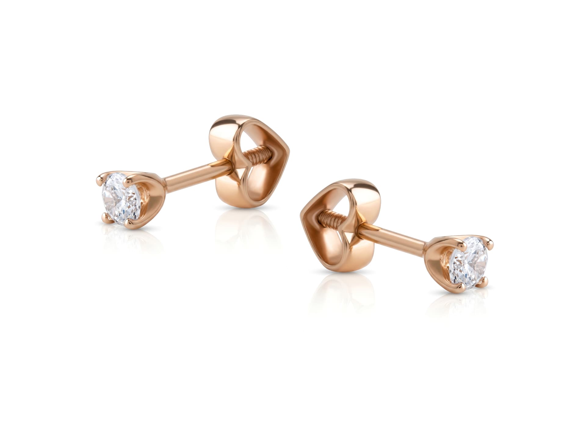 Серьги из золота 585 с фианитами