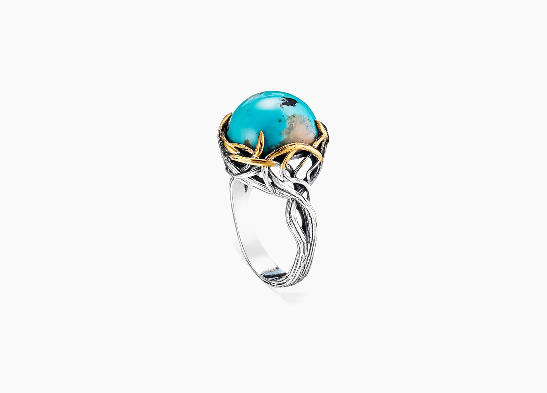 Кольцо из серебра 925 с бирюзой