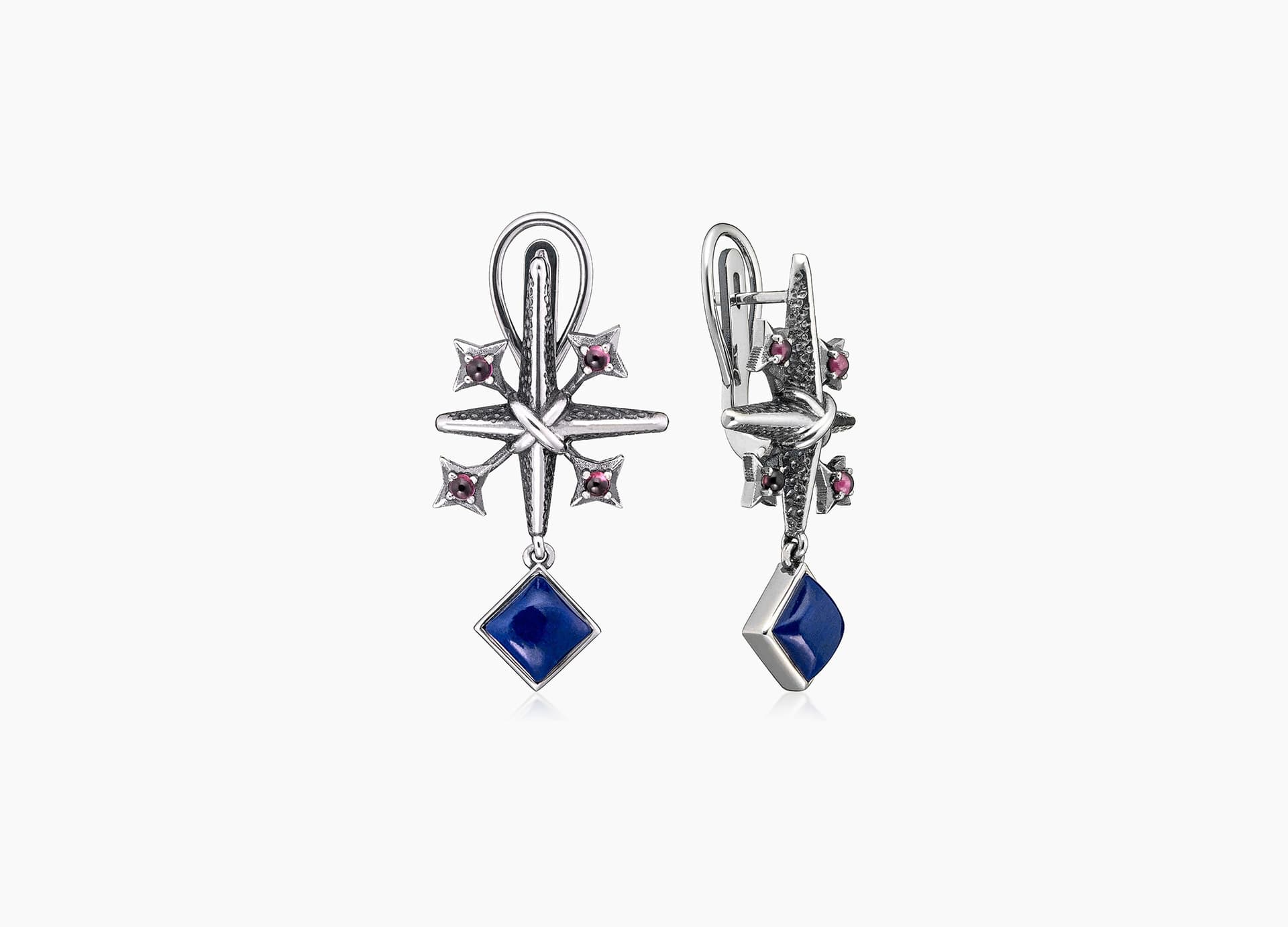 Серьги из серебра 925 с лазуритом