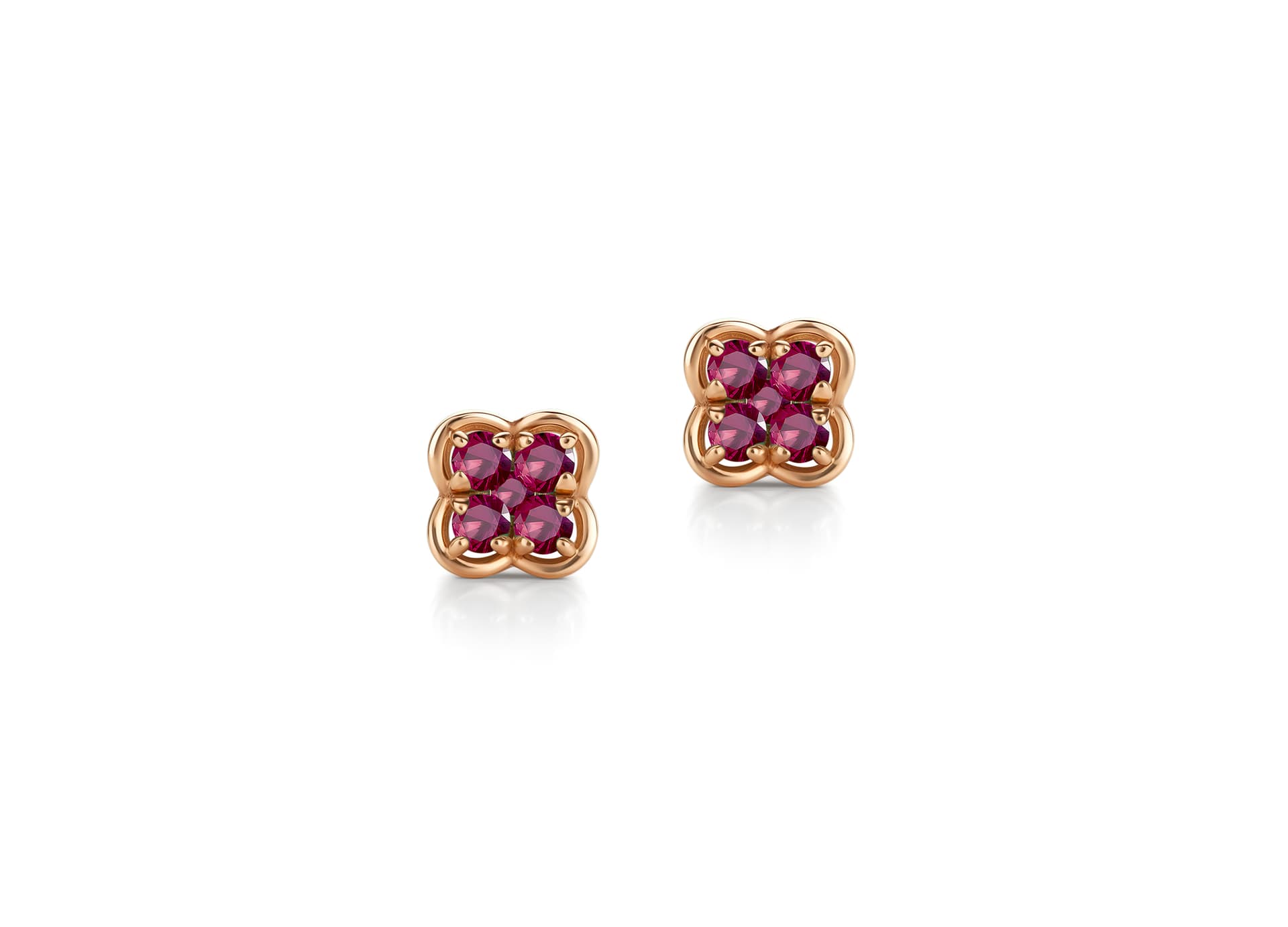 Серьги из золота 585 с рубинами