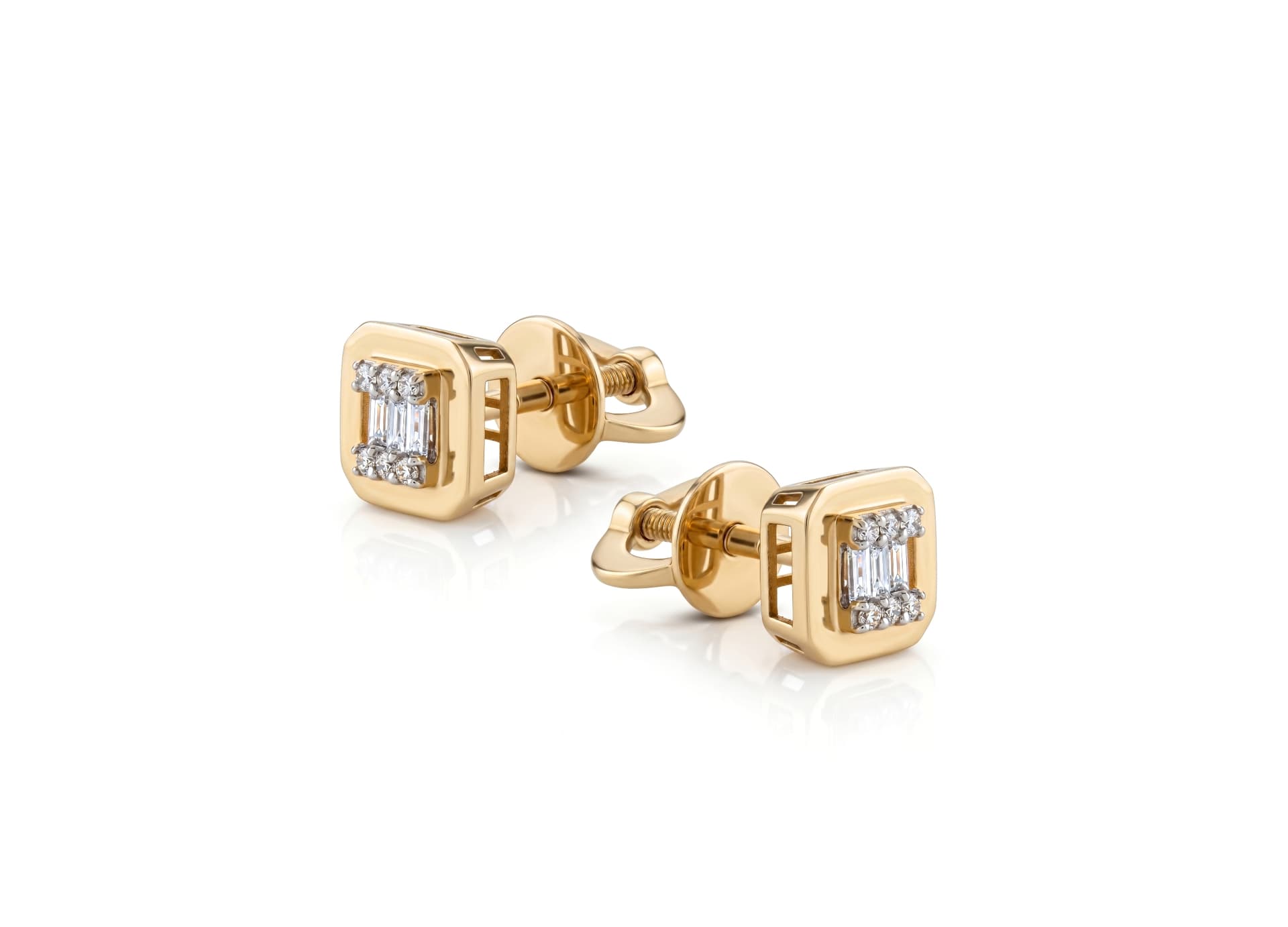 Серьги из золота 585 с бриллиантами