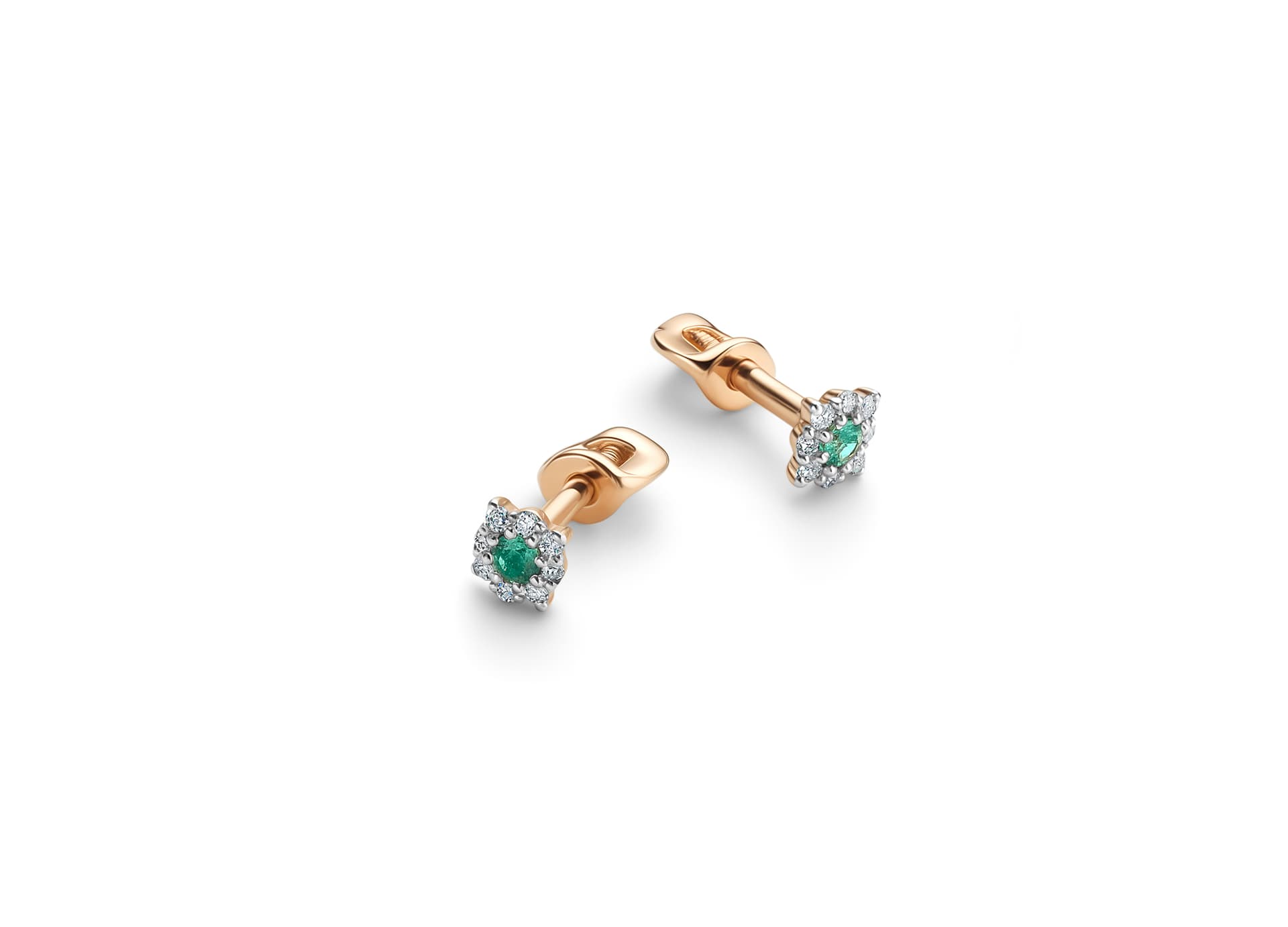 Серьги из золота 585 с изумрудами