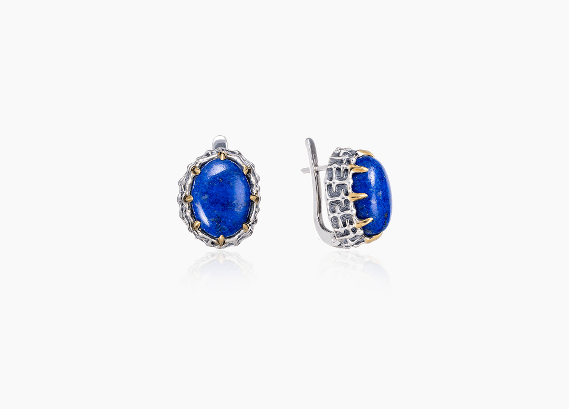 Серьги из серебра 925 с  лазуритом