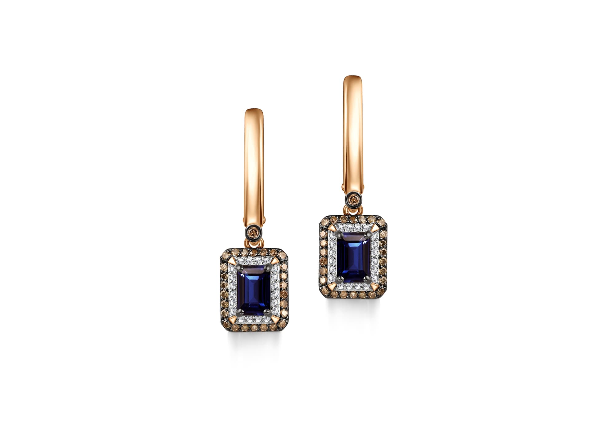 Серьги из золота 585 с сапфиром