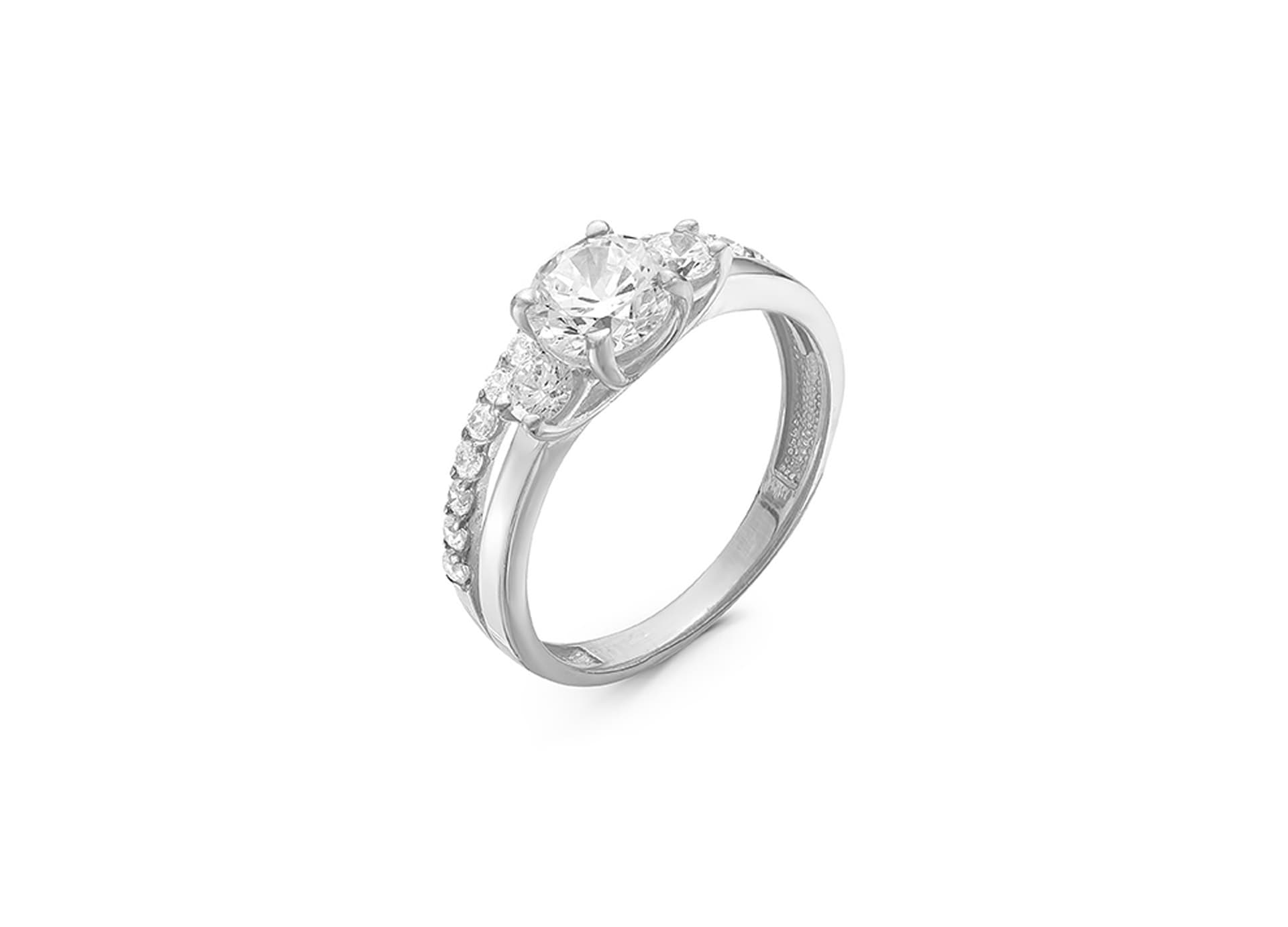 Кольцо из серебра 925 с фианитами
