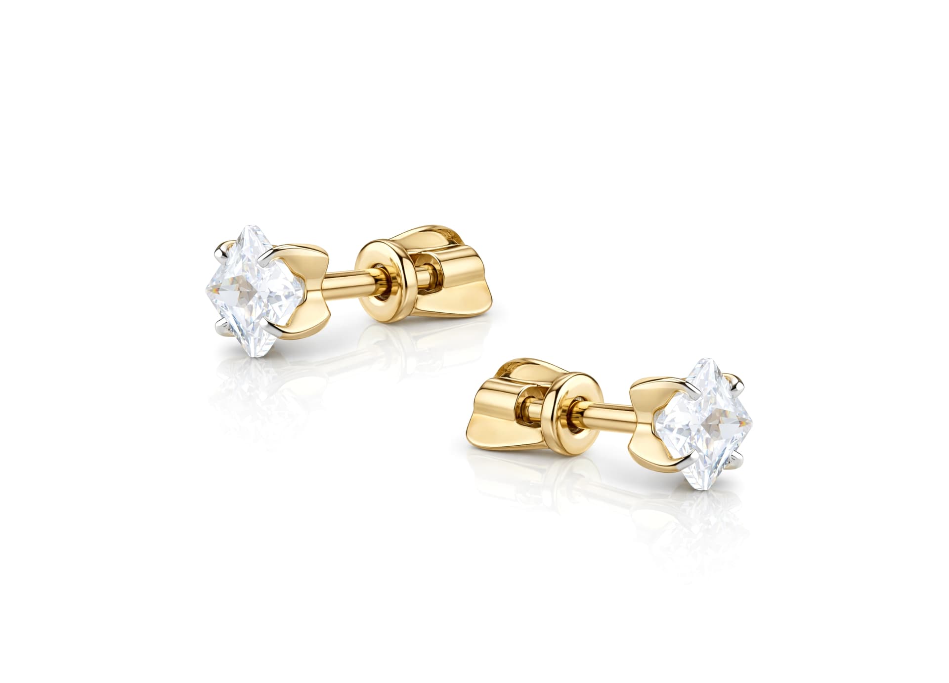 Серьги из золота 585 с  фианит