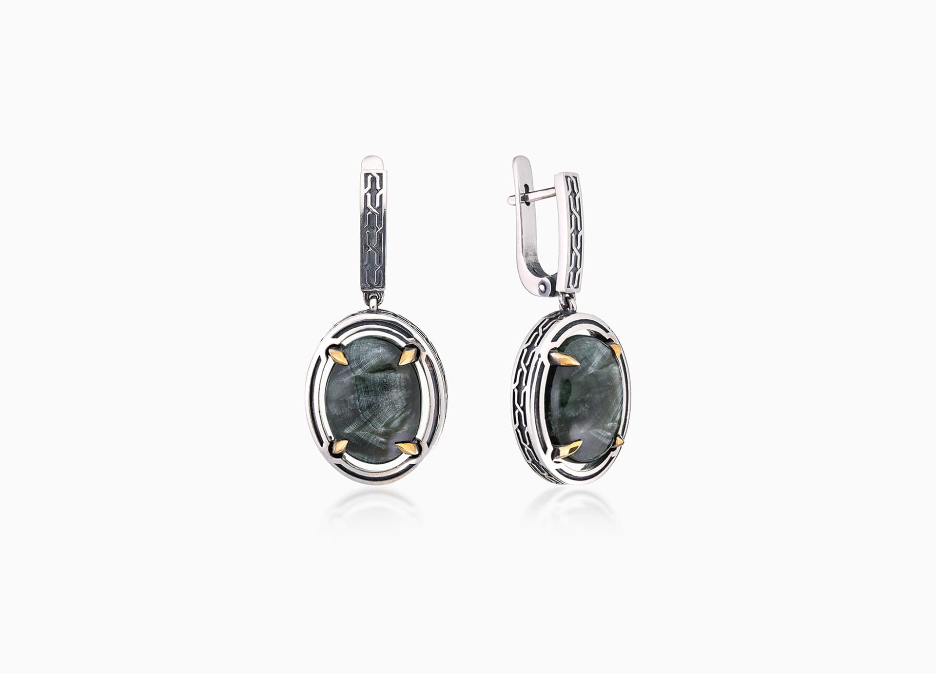 Серьги из серебра 925 с серафинитами