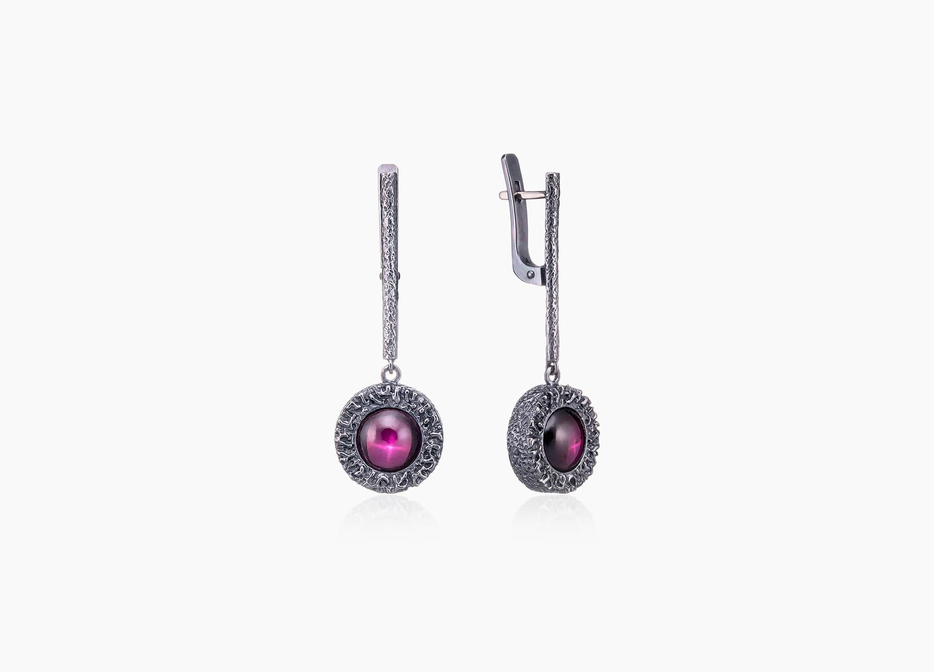 Серьги из серебра 925 с гранатами