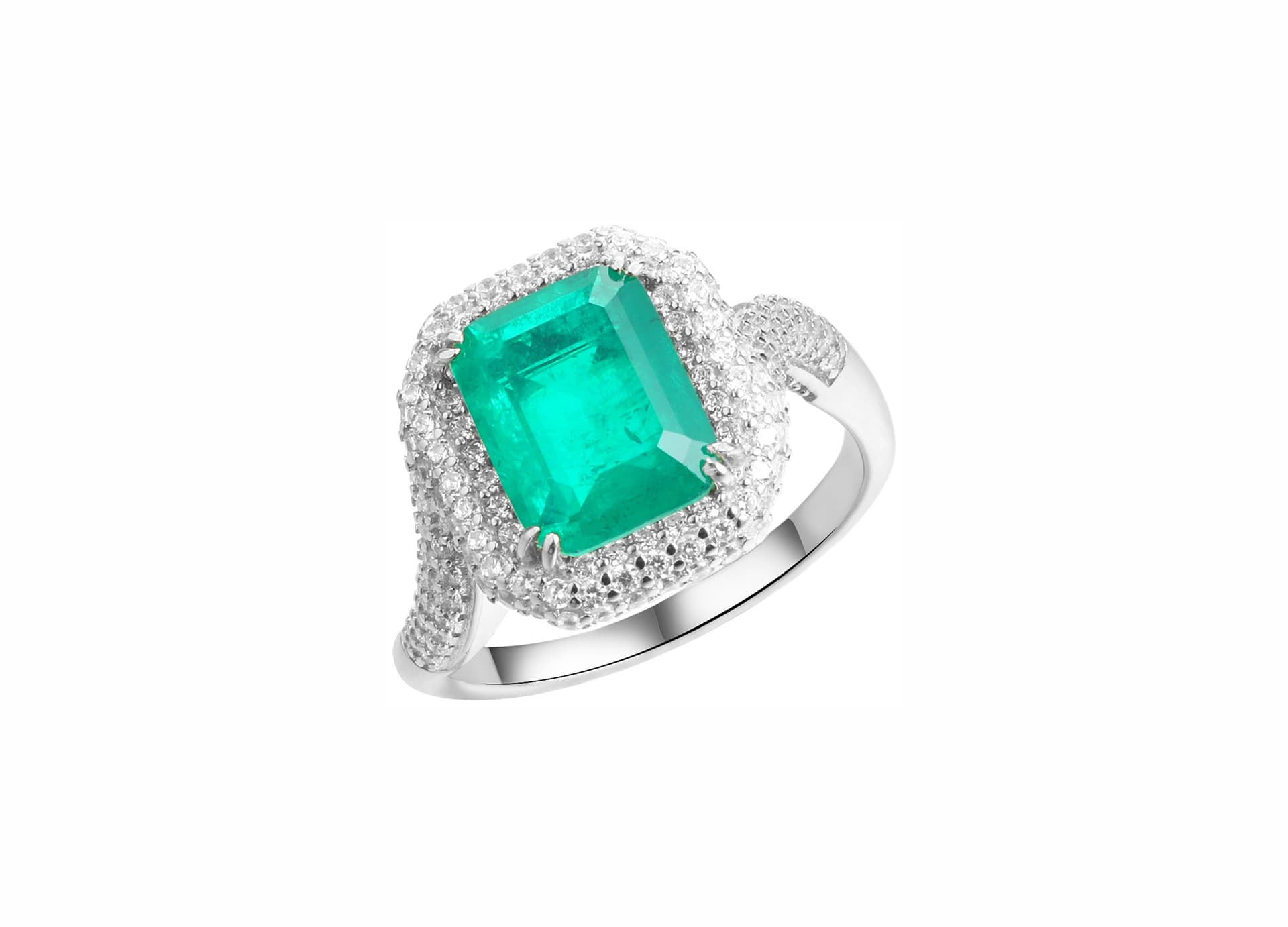 Кольцо из серебра 925 с ситаллами