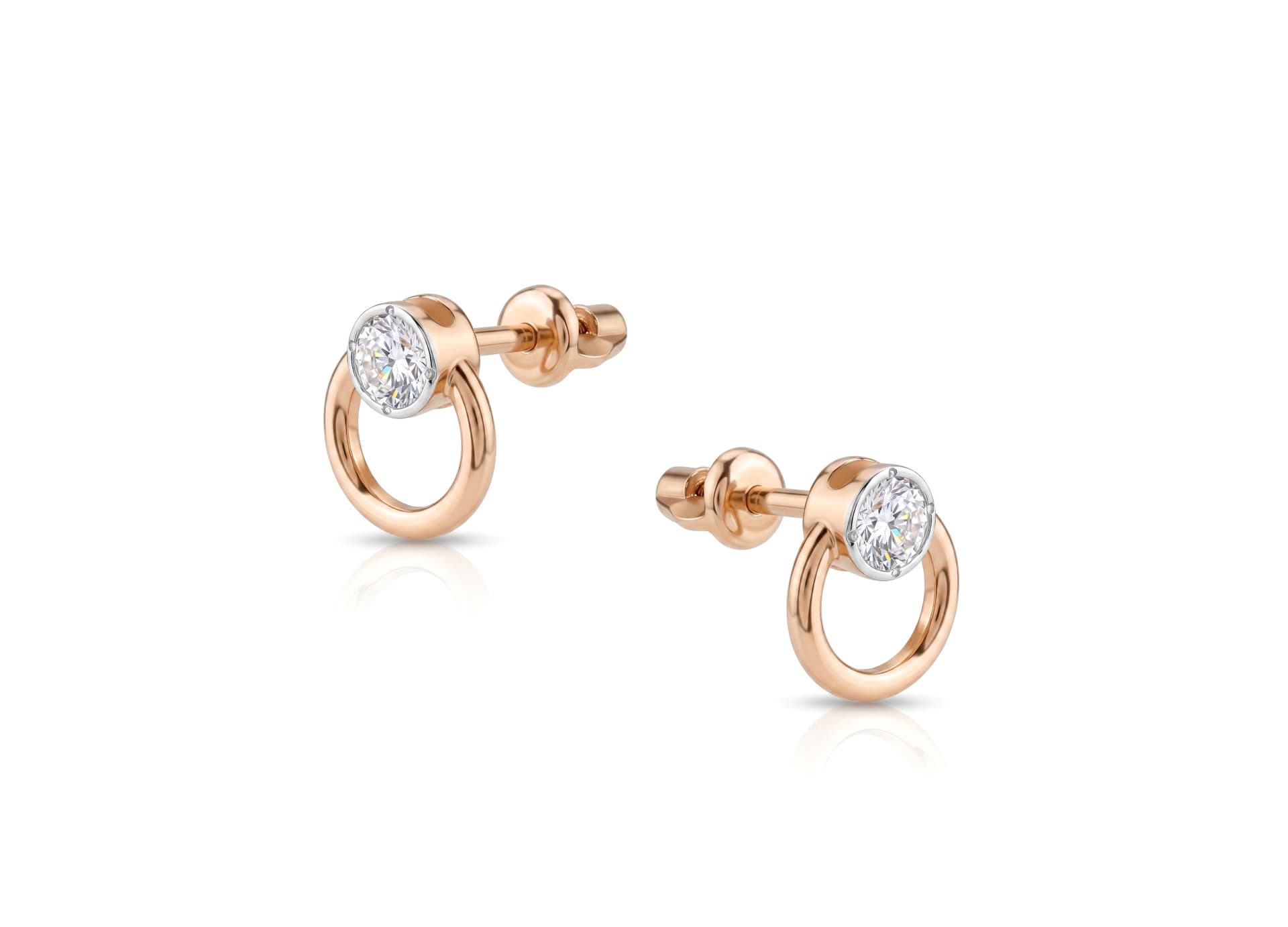 Серьги из золота 585 с фианит