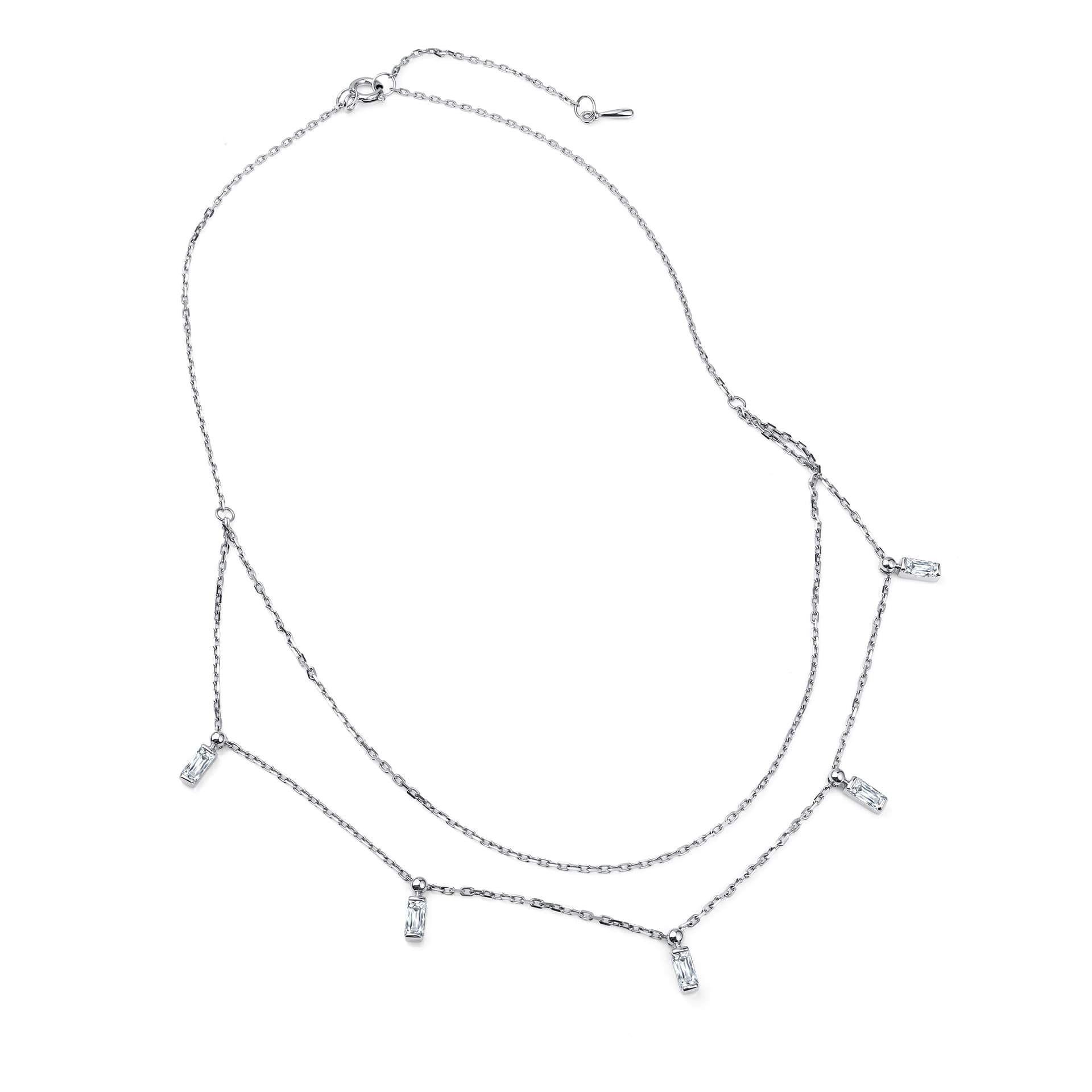 Колье из серебра 925 с фианитами