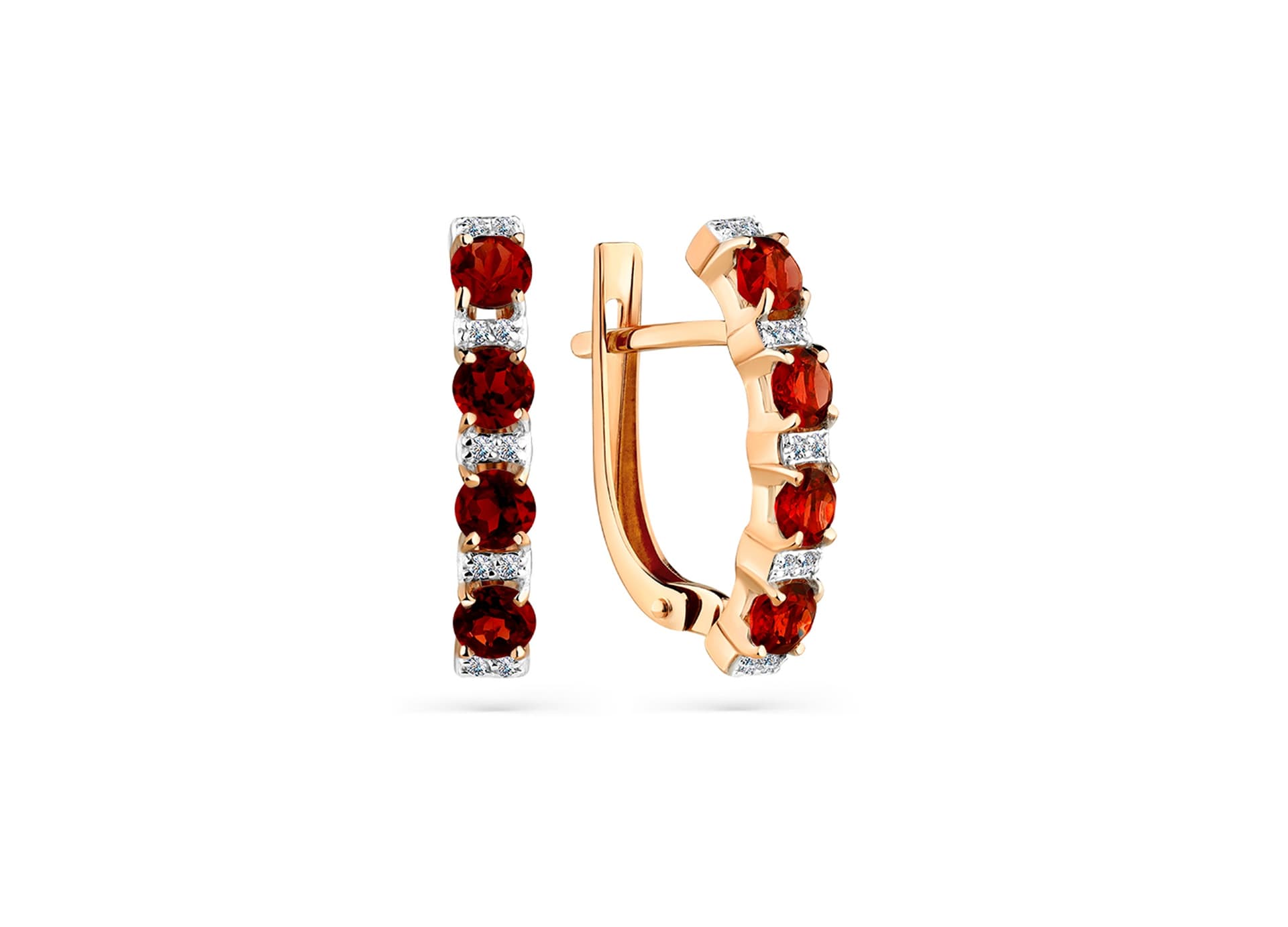Серьги из золота 585 с гранатами