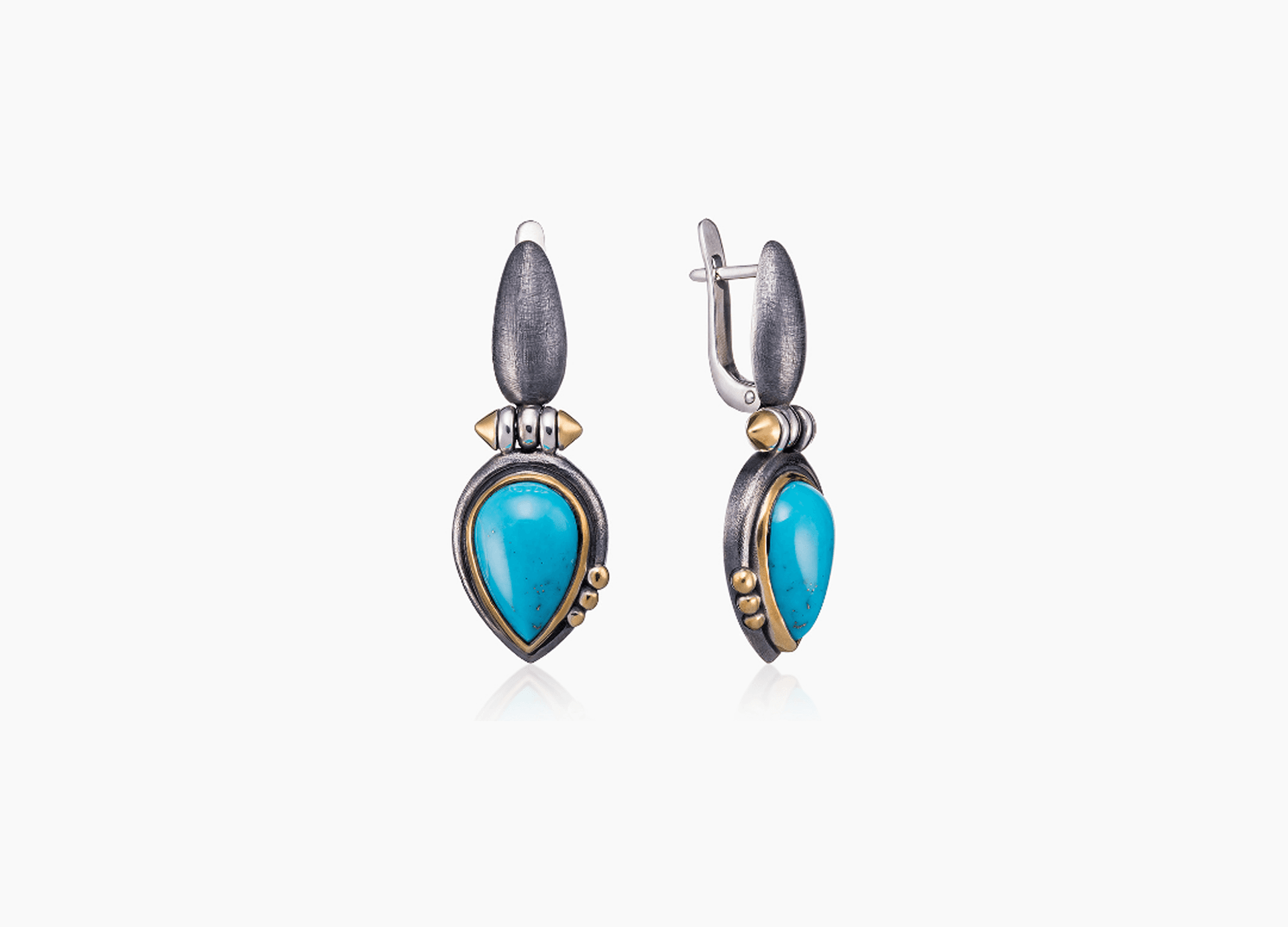 Серьги из серебра 925 с  бирюзой