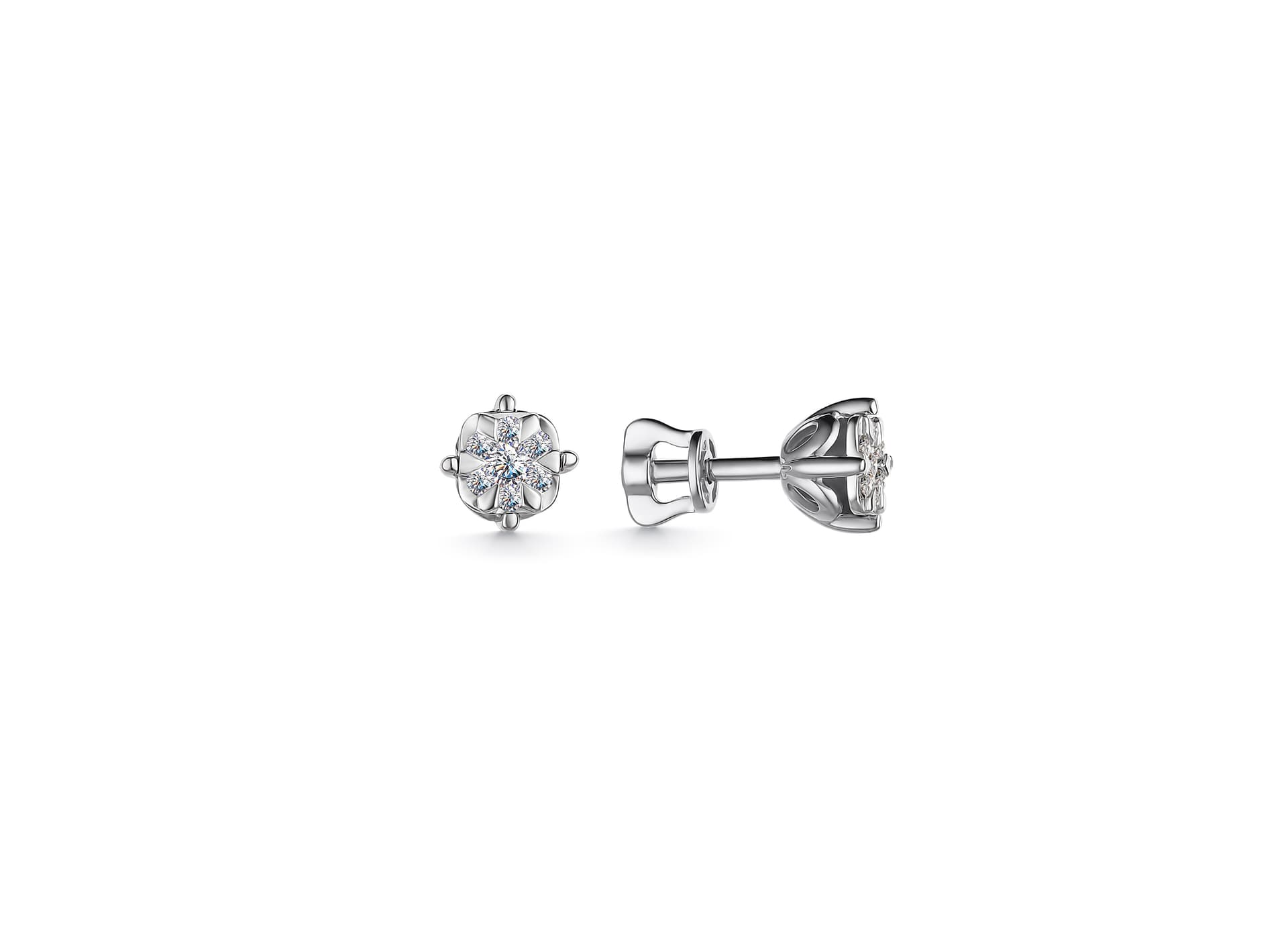 Серьги из золота 585 с бриллиантом