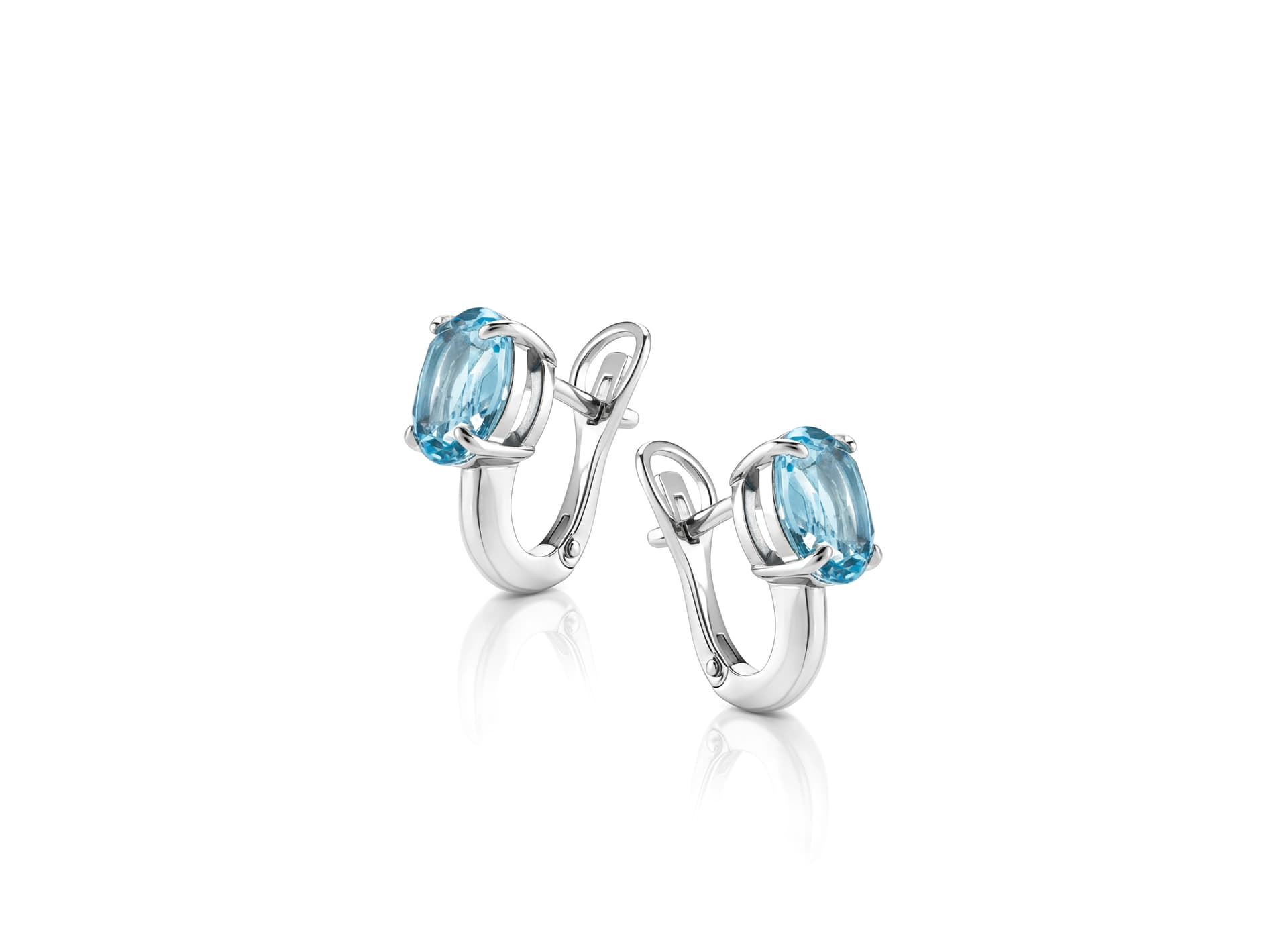 Серьги из серебра 925 с топазами sky blue