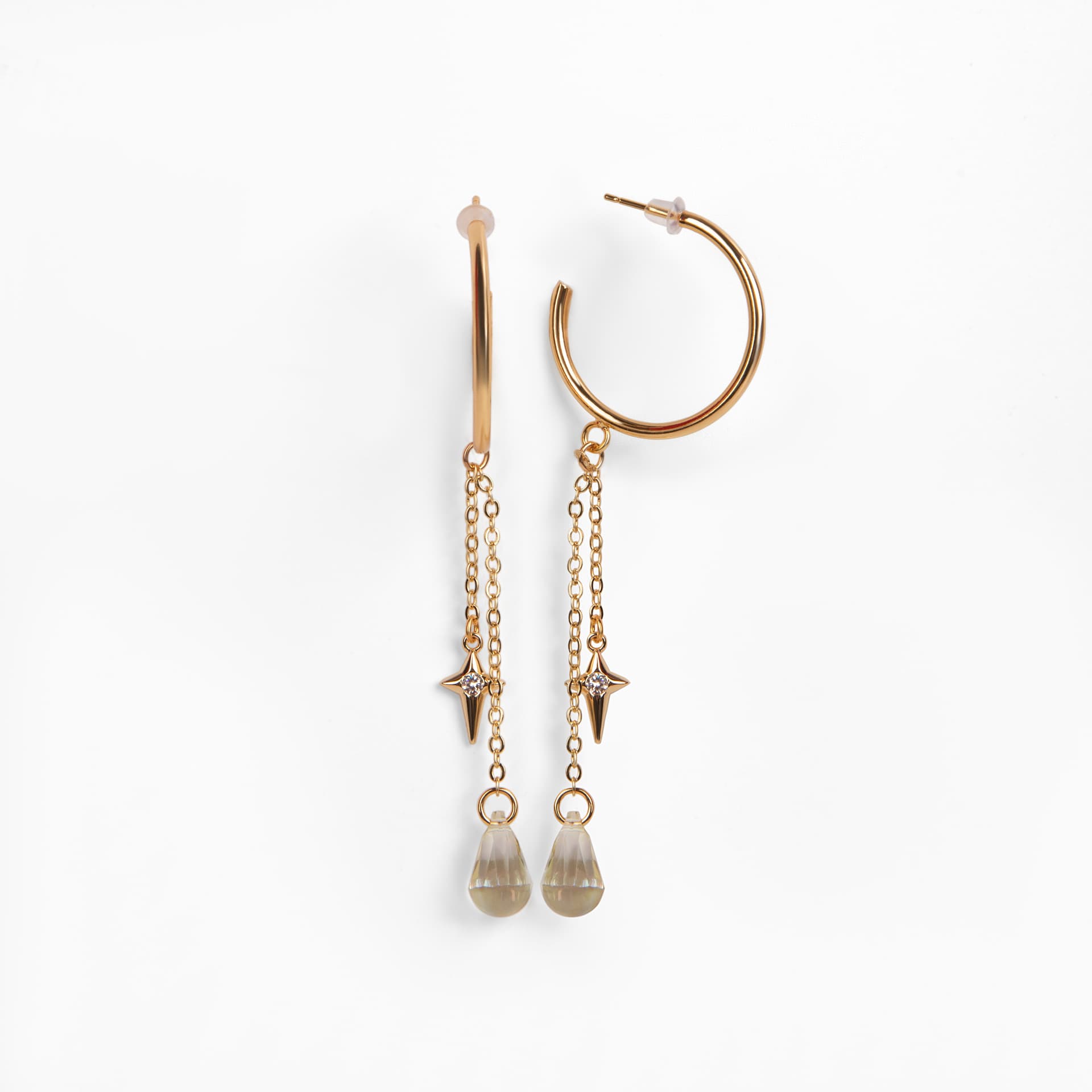 Серьги из стали с кристаллом swarovski