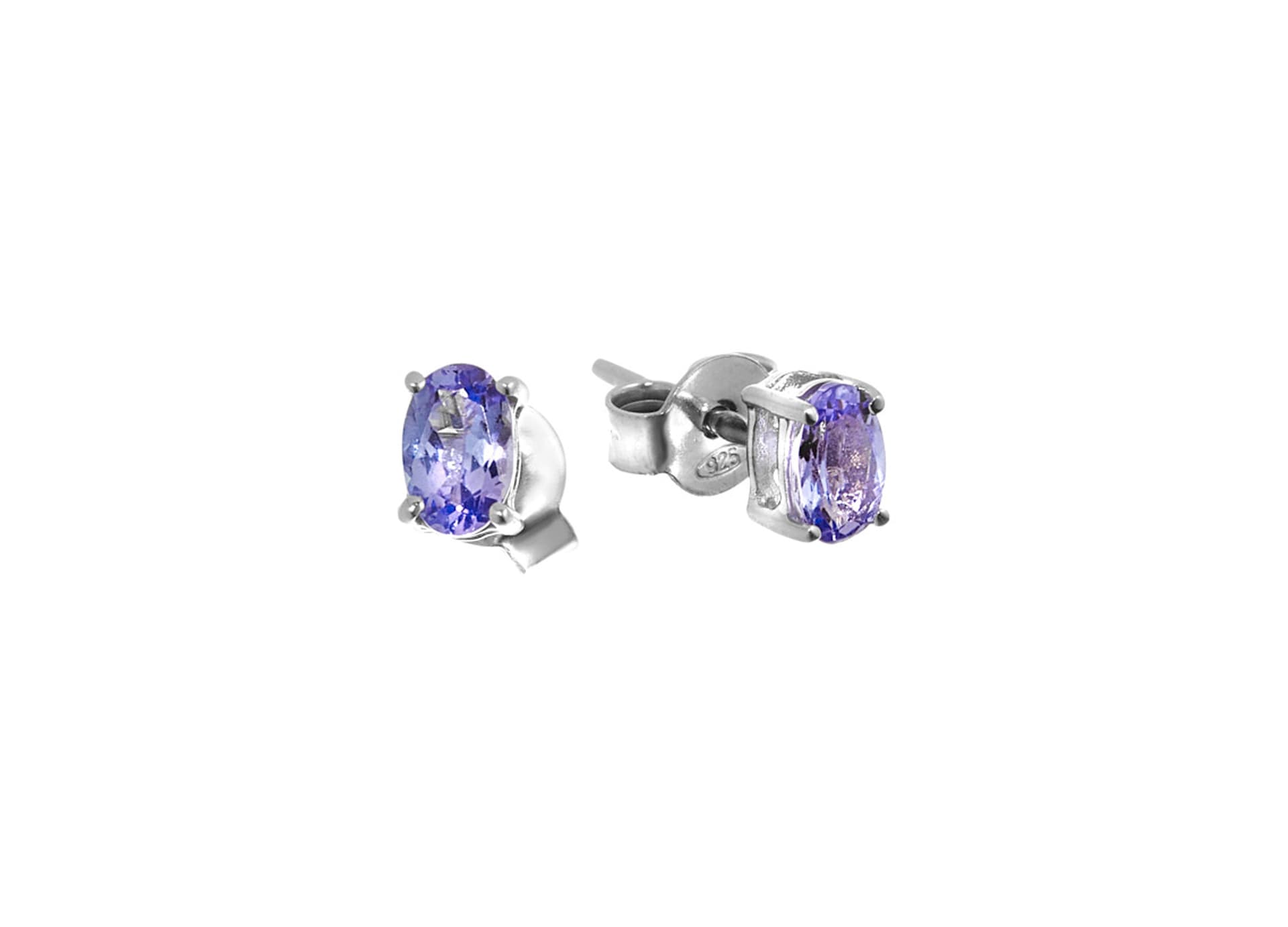 Серьги из серебра 925 с танзанитами