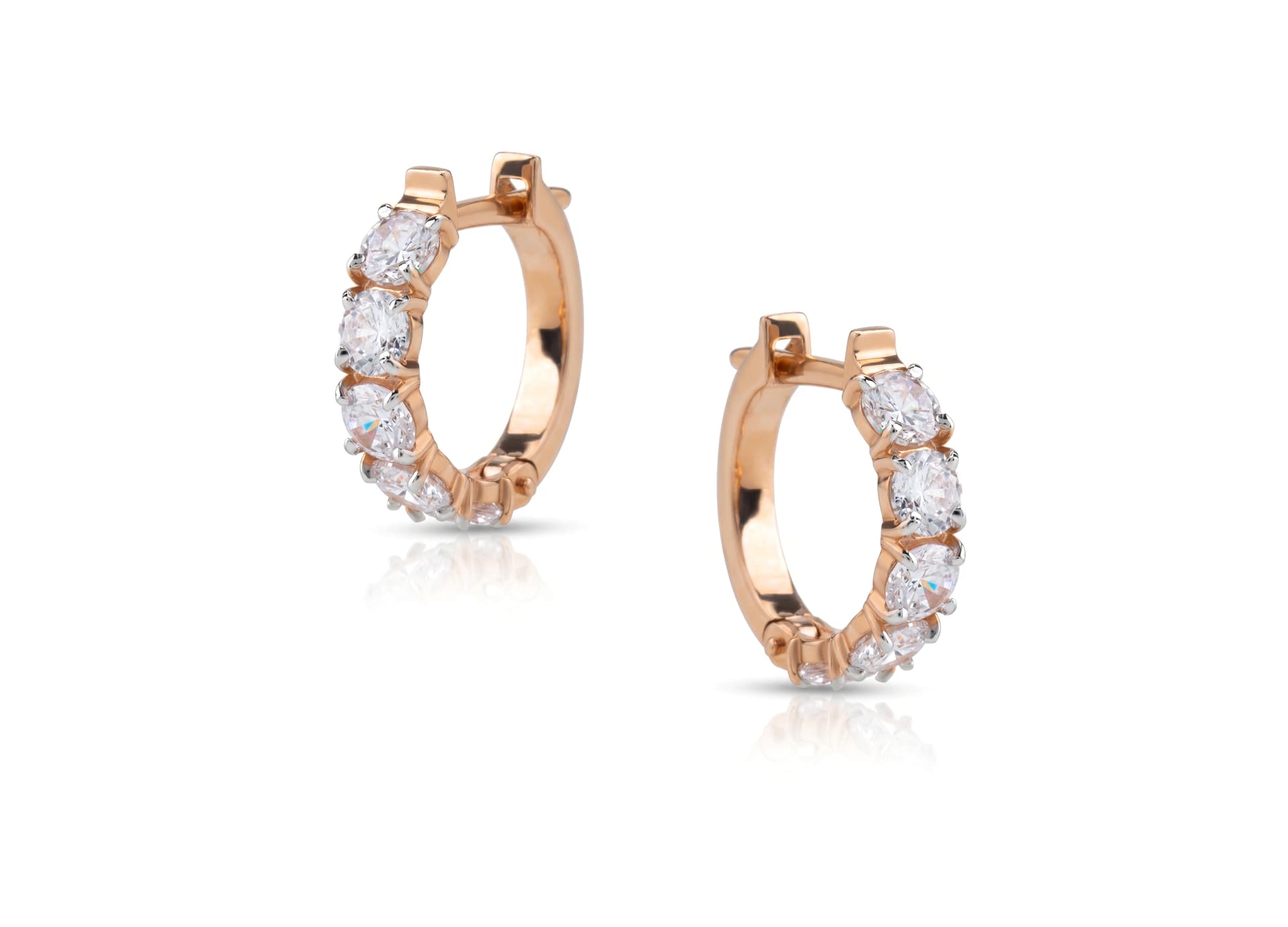 Серьги из золота 585 с  фианит