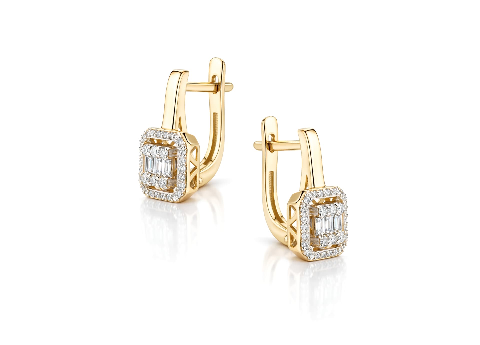Серьги из золота 585 с  бриллиантом