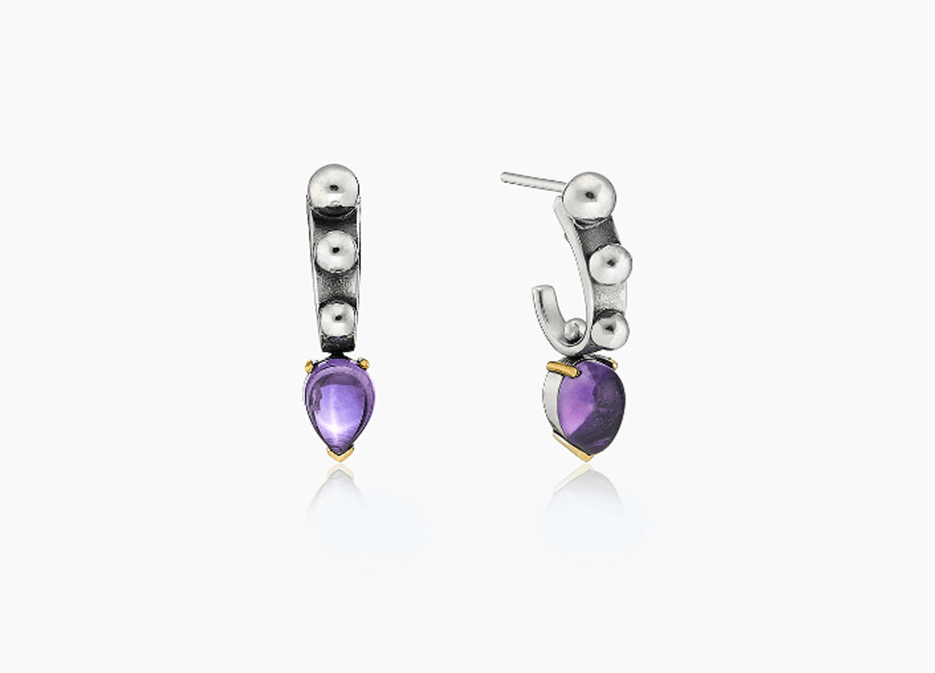 Серьги из серебра 925 с аметистами