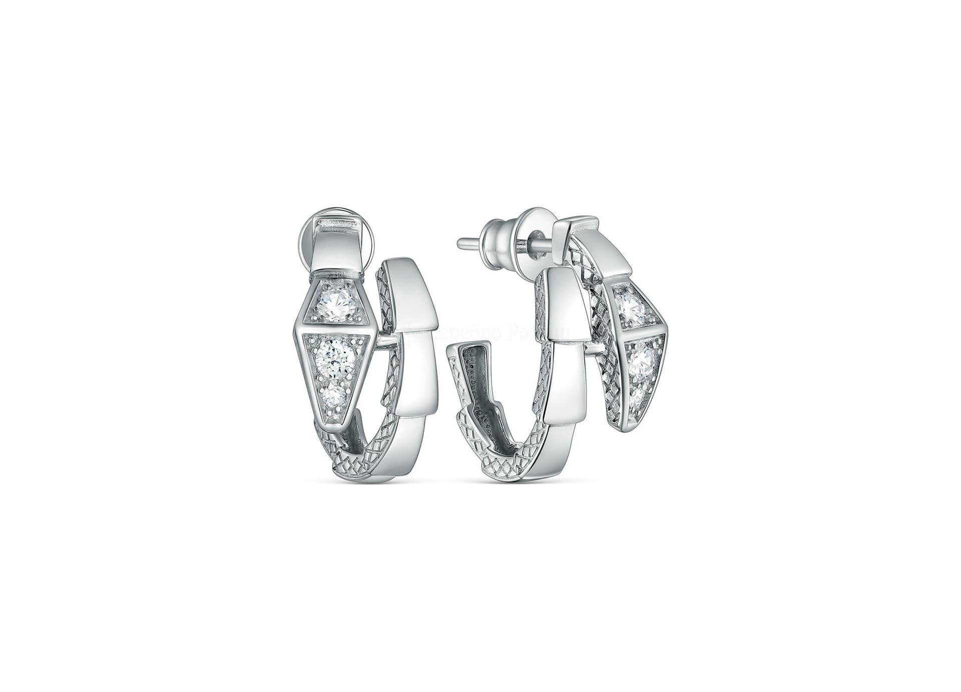 Серьги из серебра 925 с фианитами