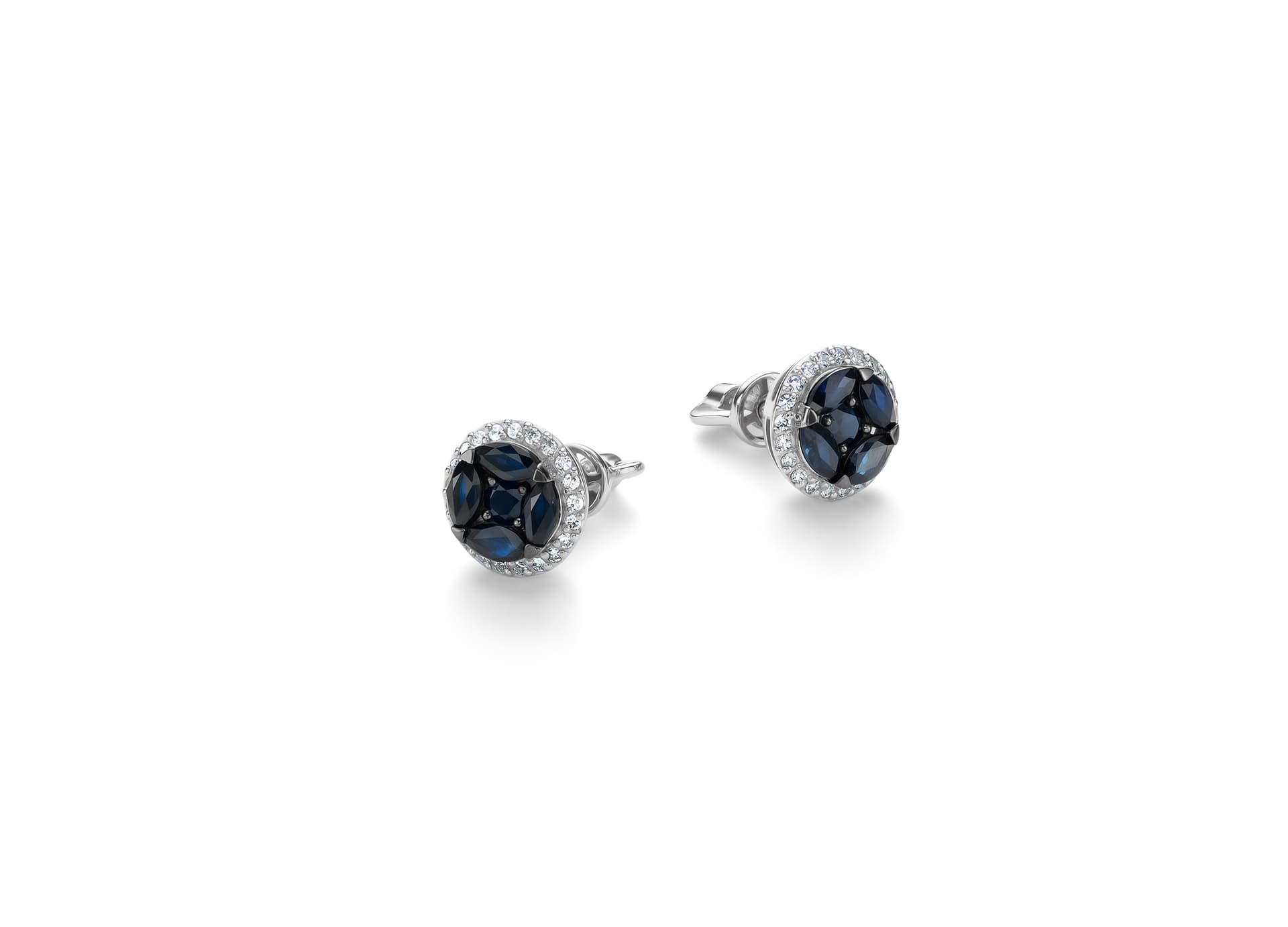 Серьги из золота 585 с сапфирами