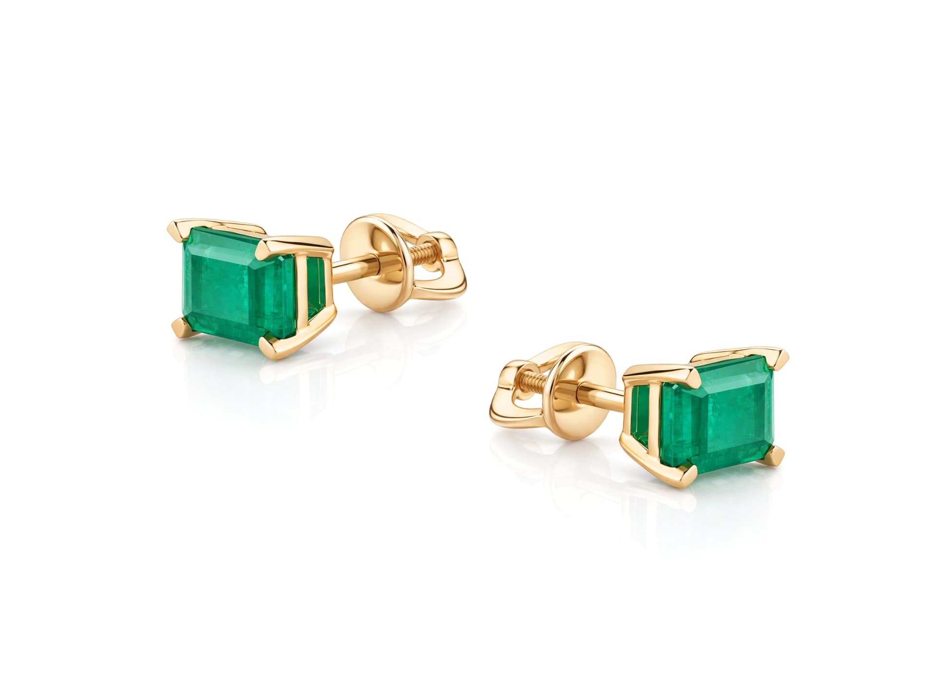 Серьги из золота 585 с  изумрудом