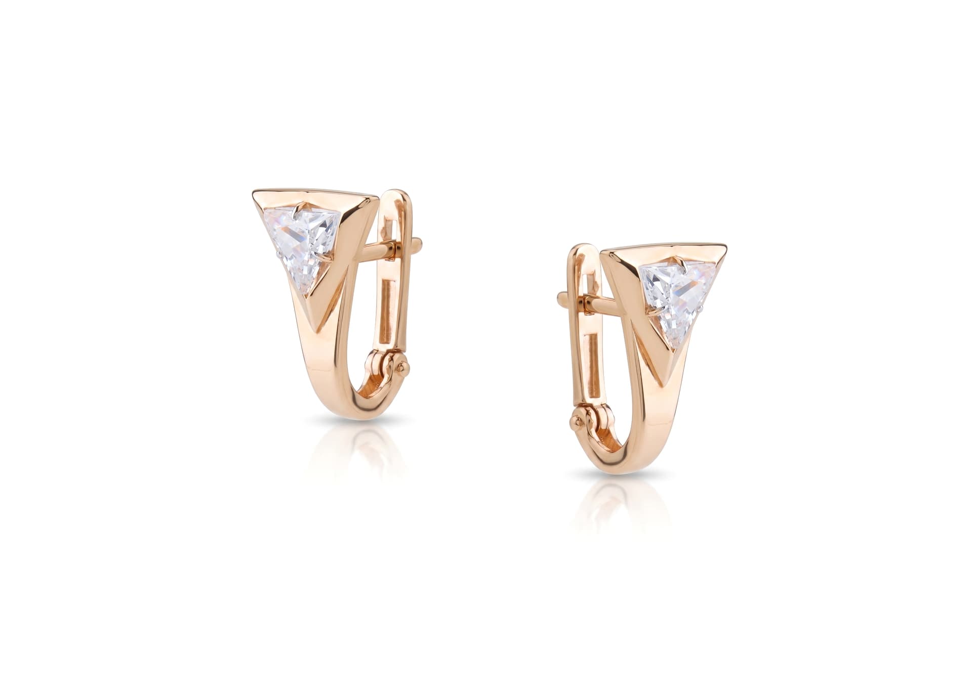 Серьги из золота 585 с  фианит