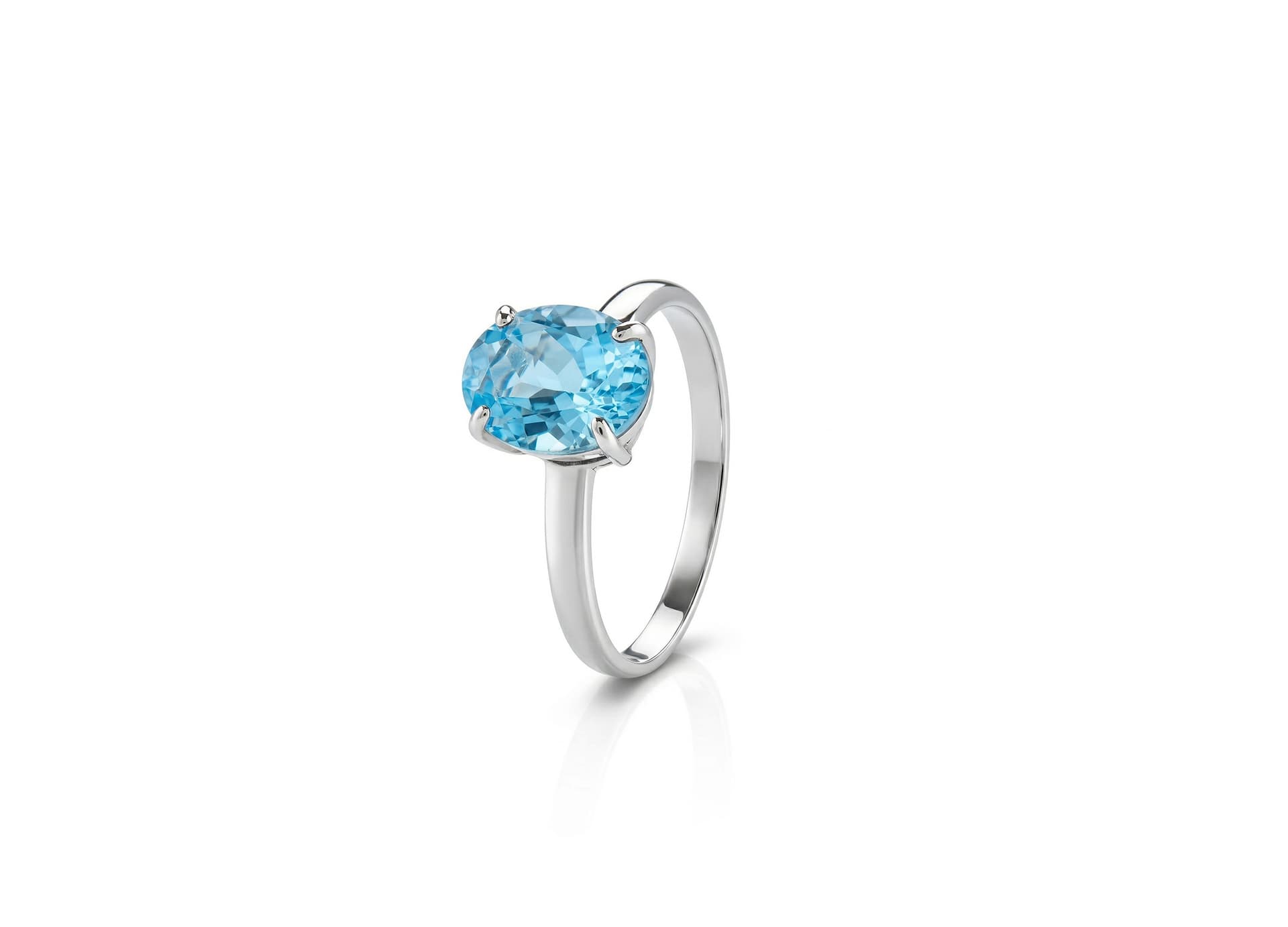Кольцо из серебра 925 с топазами sky blue