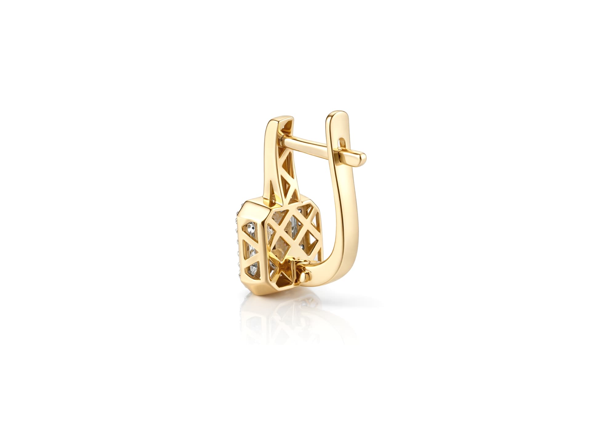Серьги из золота 585 с  бриллиантом