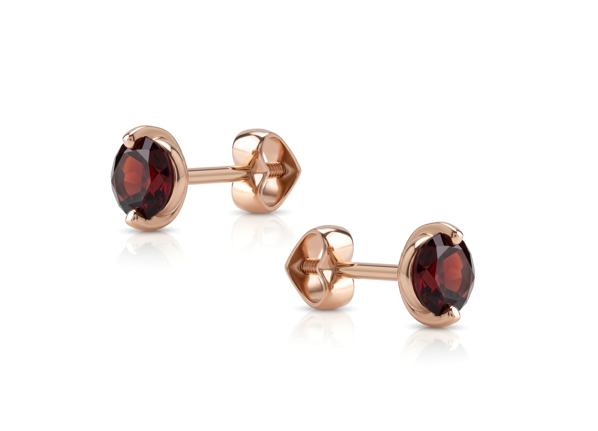 Серьги из золота 585 с гранатами