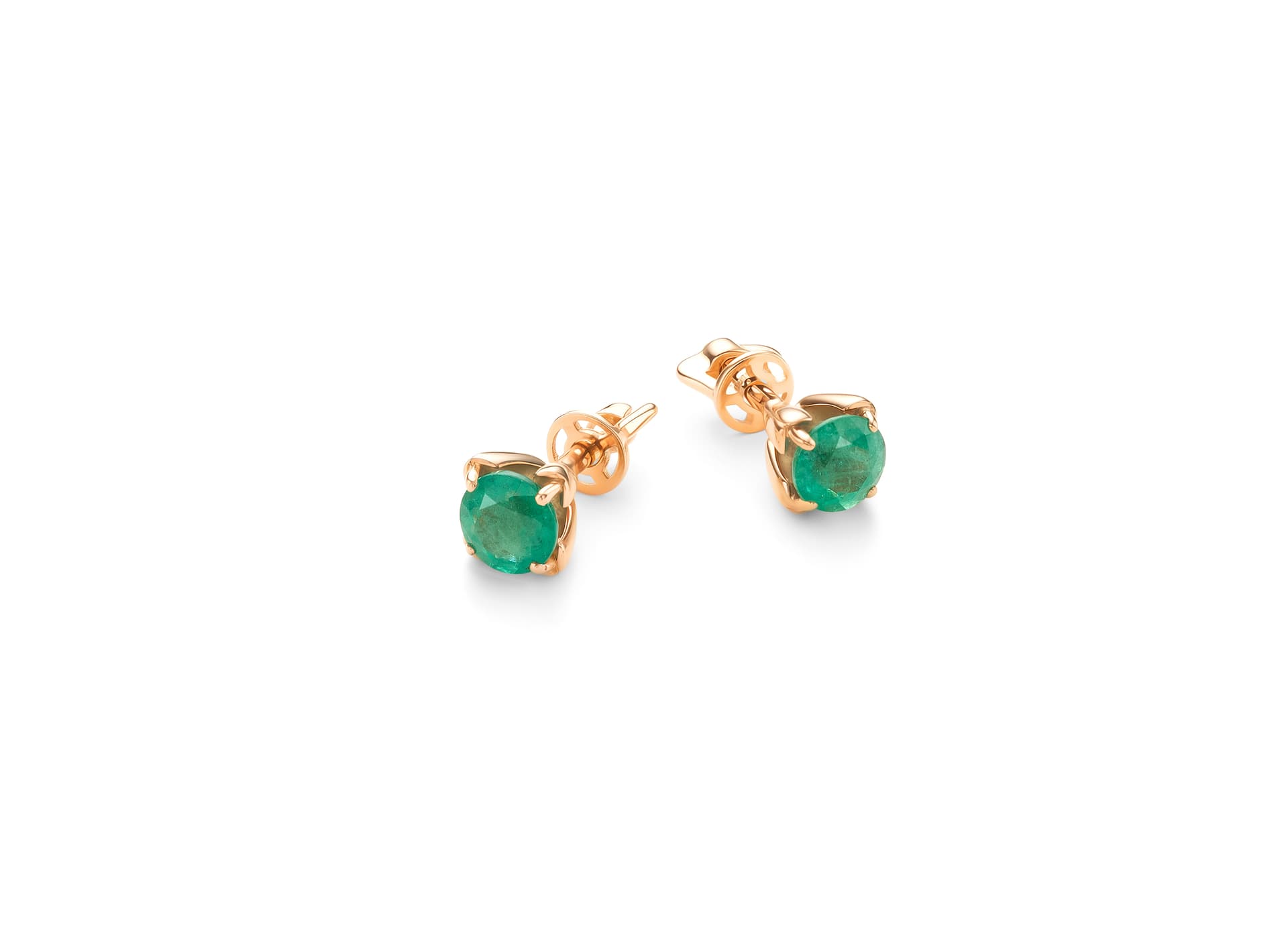 Серьги из золота 585 с изумрудами