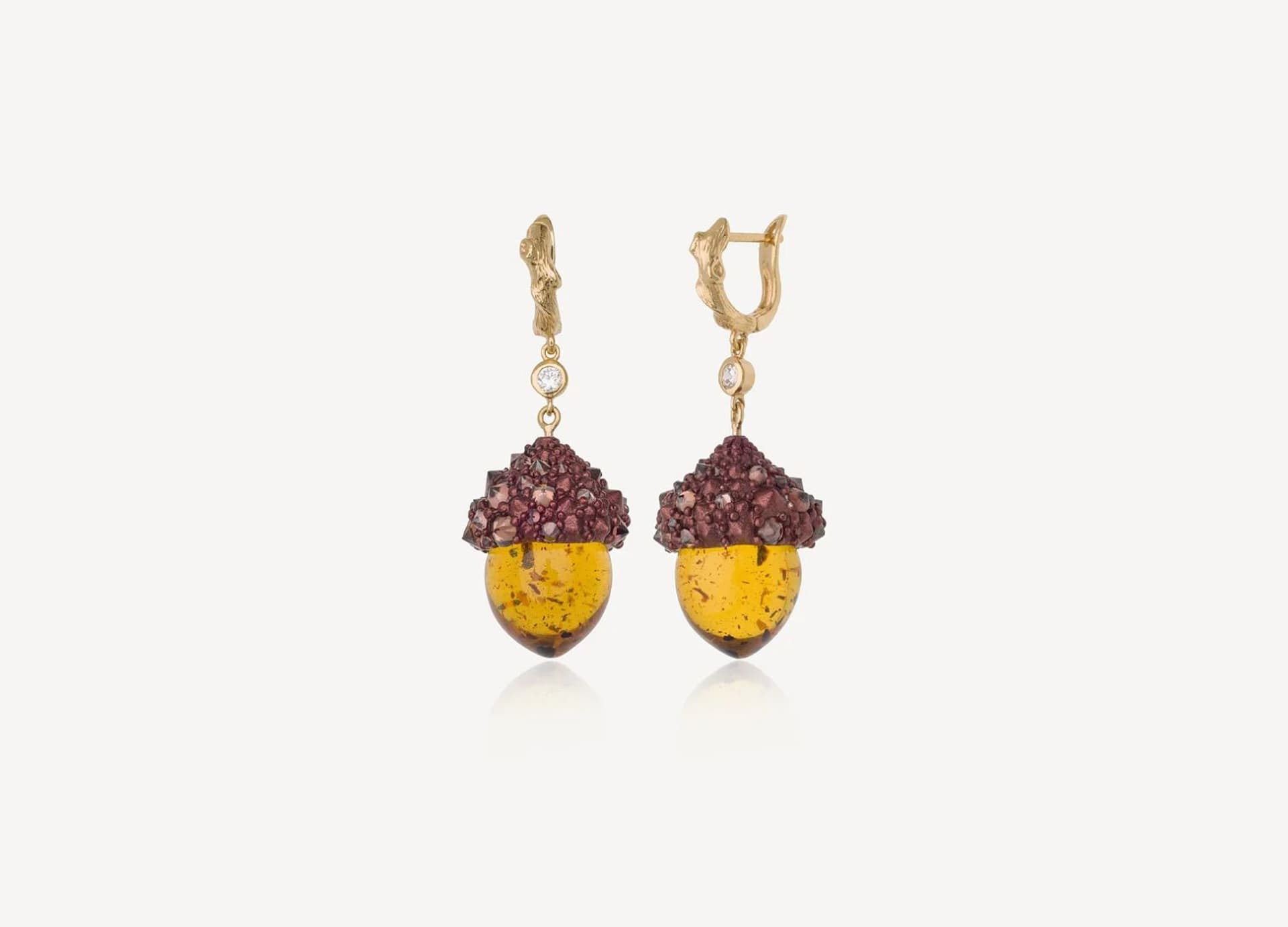 Серьги из серебра 925 с янтарем