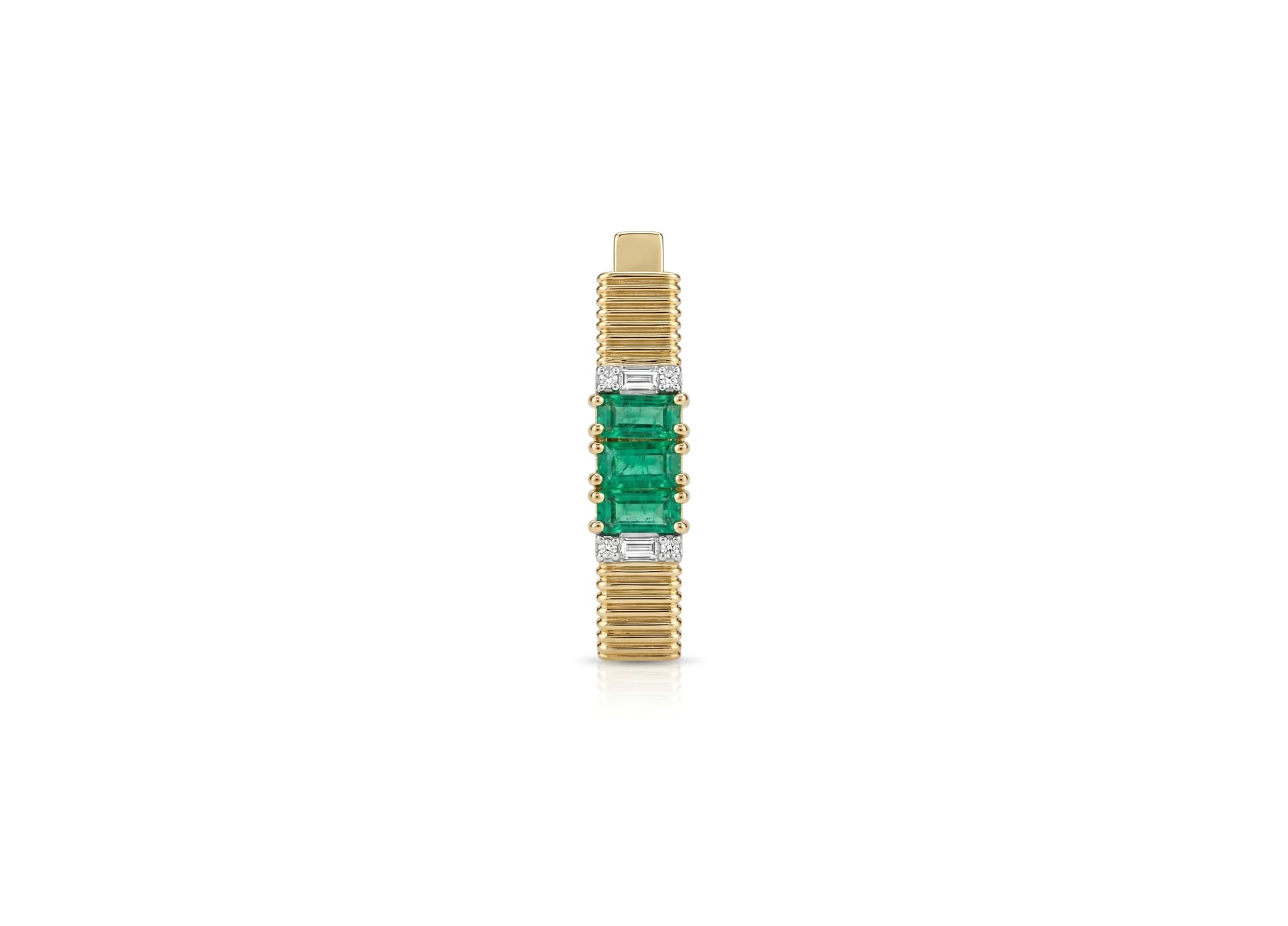 Серьги из золота 585 с изумрудами