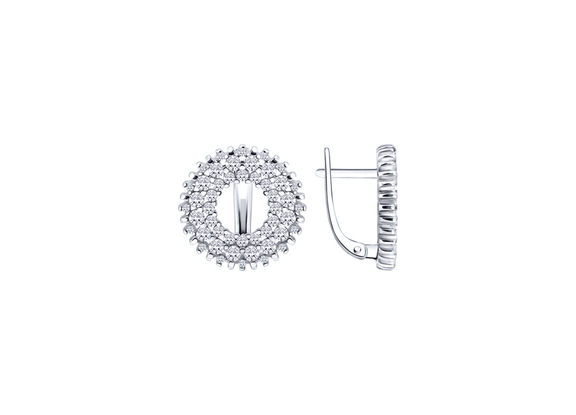 Серьги из серебра 925 с фианитами
